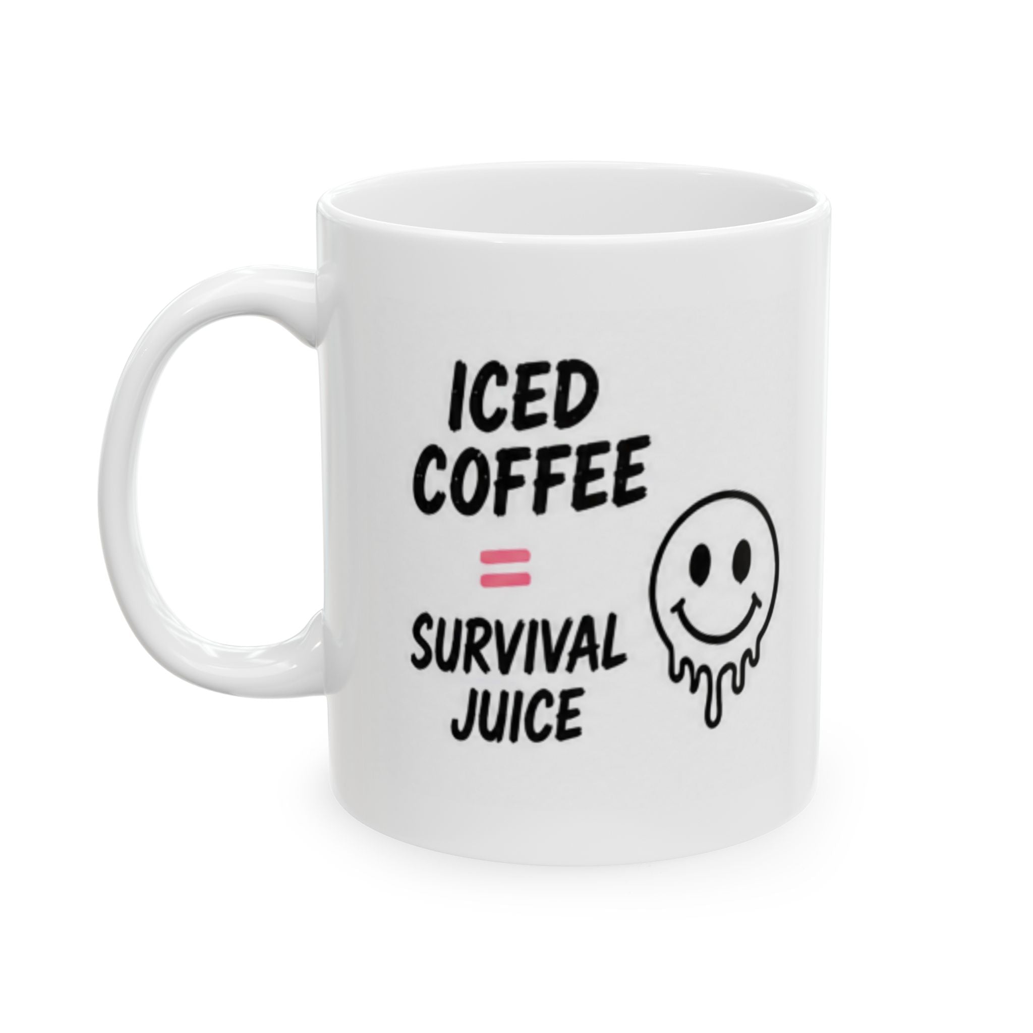 iced coffee = survival juice Mug | Funny Coffee Mug | Iced Coffee Lover Gift | Cute Coffee Cup | Coffee Addict Mug | Ceramic Mug