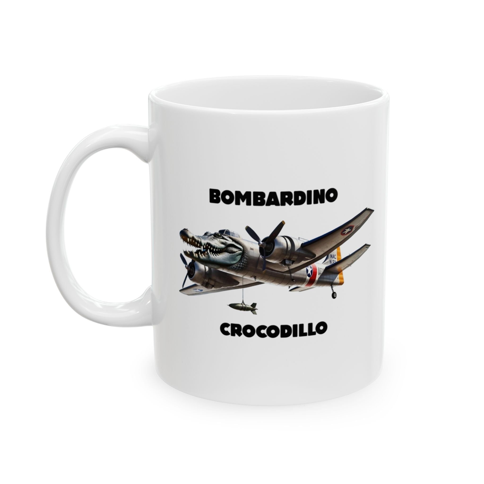 Bombardino Crocodillo Mug | Italian Brainrot Mug | Funny Meme Coffee Mug | Viral TikTok Gift | Ceramic Coffee Cup