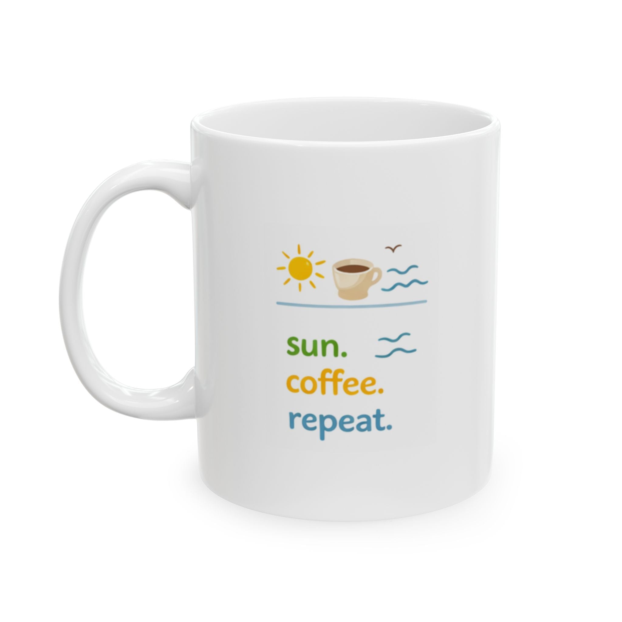 sun. coffee. repeat. Summer Mug | Cute Coffee Mug | Beach Coffee Cup | Iced Coffee Mug | Summer Gift | Ceramic Mug