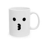 Kiss Face Mug Emoji Mug | Cute Minimalist Coffee Mug | Funny Ceramic Mug | Aesthetic Gift | Cute Coffee Cup
