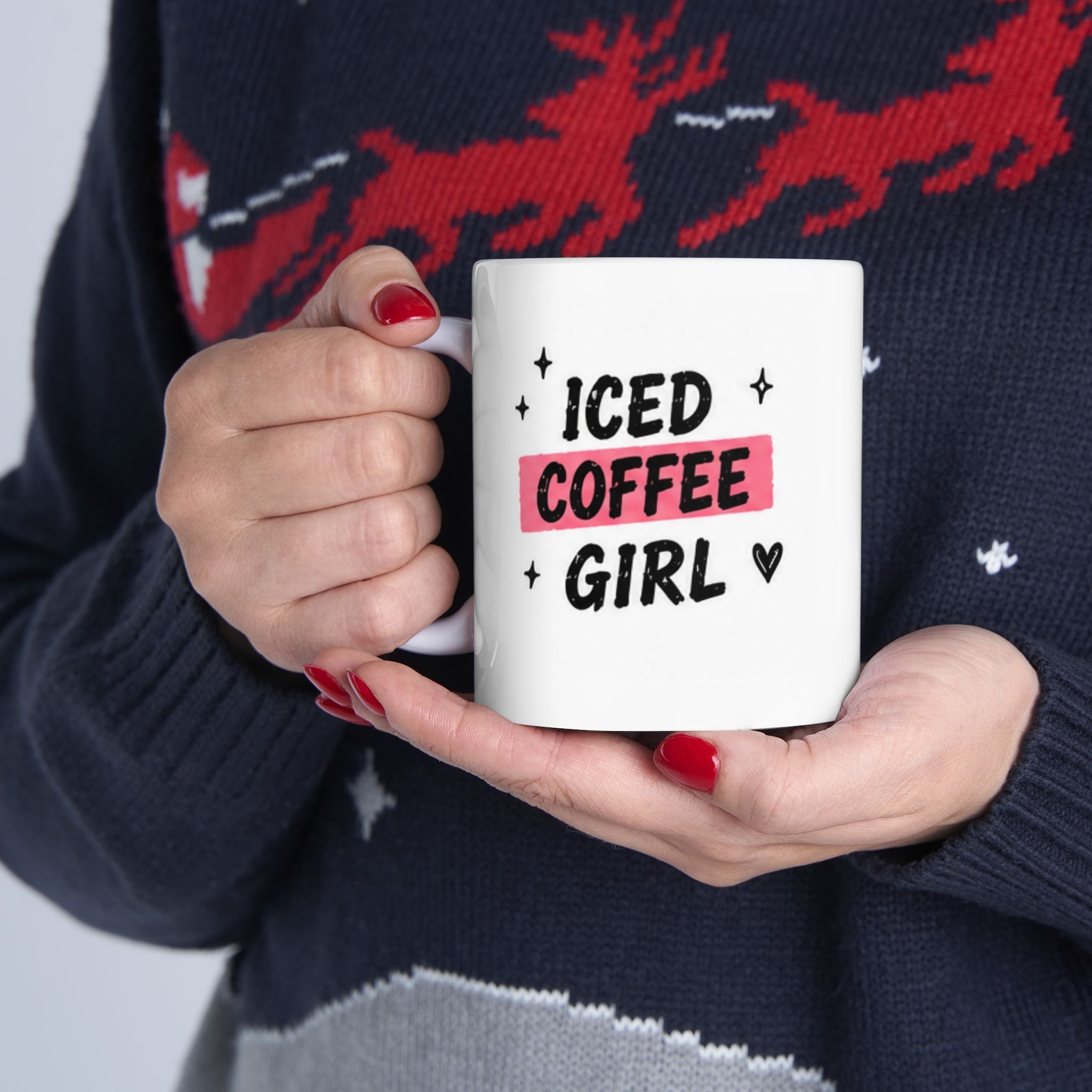 iced coffee girl Mug | Funny Coffee Mug | Iced Coffee Lover Gift | Cute Coffee Cup | Coffee Addict Mug | Ceramic Mug