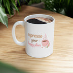 espresso your happy place Mug | Cute Girly Coffee Mug | Pink Aesthetic Coffee Cup | Coffee Lover Gift | Feminine Ceramic Mug