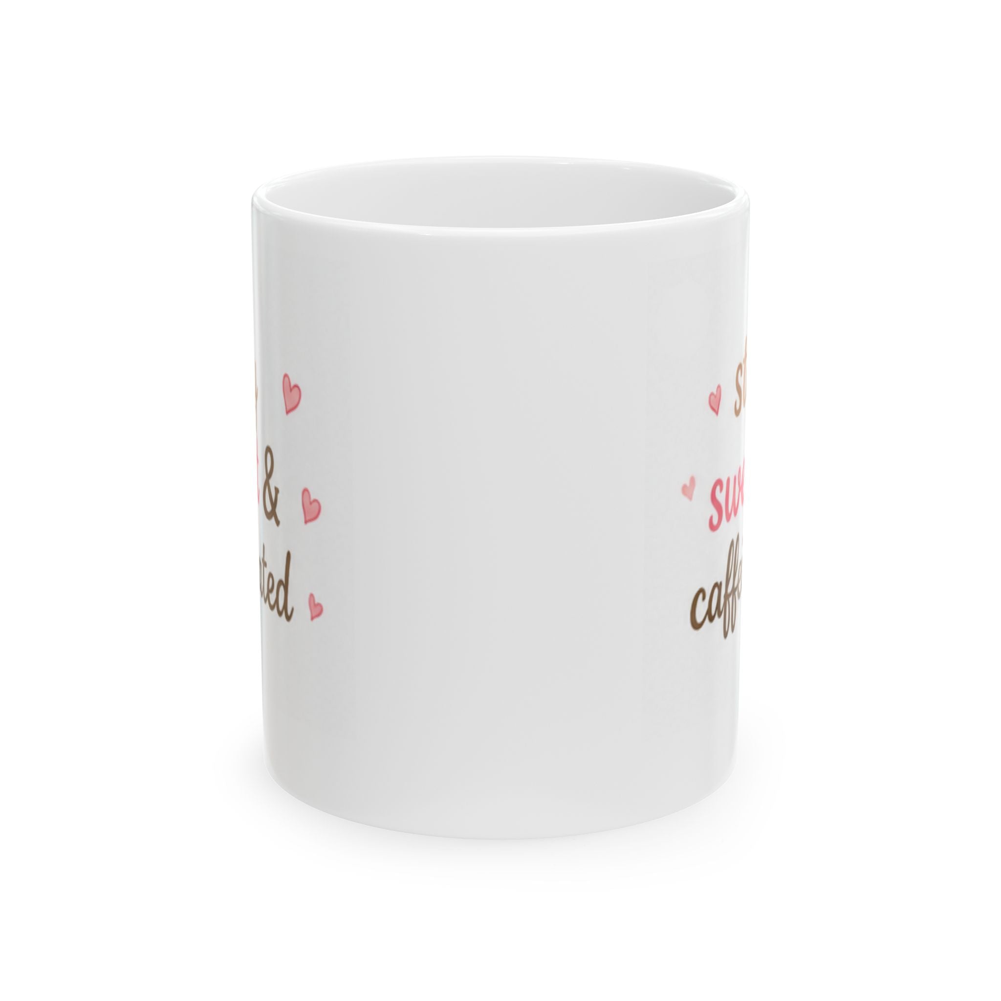 stay sweet & caffeinated Mug | Cute Girly Coffee Mug | Pink Aesthetic Coffee Cup | Coffee Lover Gift | Feminine Ceramic Mug