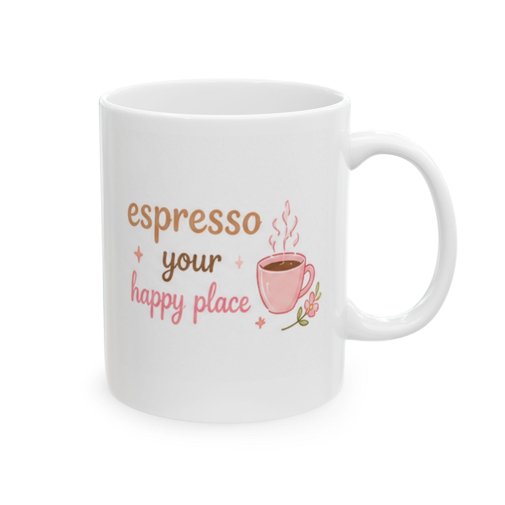 espresso your happy place Mug | Cute Girly Coffee Mug | Pink Aesthetic Coffee Cup | Coffee Lover Gift | Feminine Ceramic Mug
