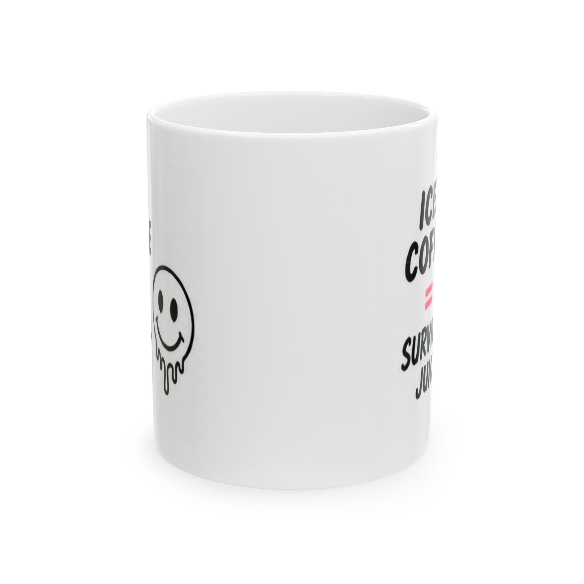 iced coffee = survival juice Mug | Funny Coffee Mug | Iced Coffee Lover Gift | Cute Coffee Cup | Coffee Addict Mug | Ceramic Mug