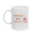 espresso your happy place Mug | Cute Girly Coffee Mug | Pink Aesthetic Coffee Cup | Coffee Lover Gift | Feminine Ceramic Mug