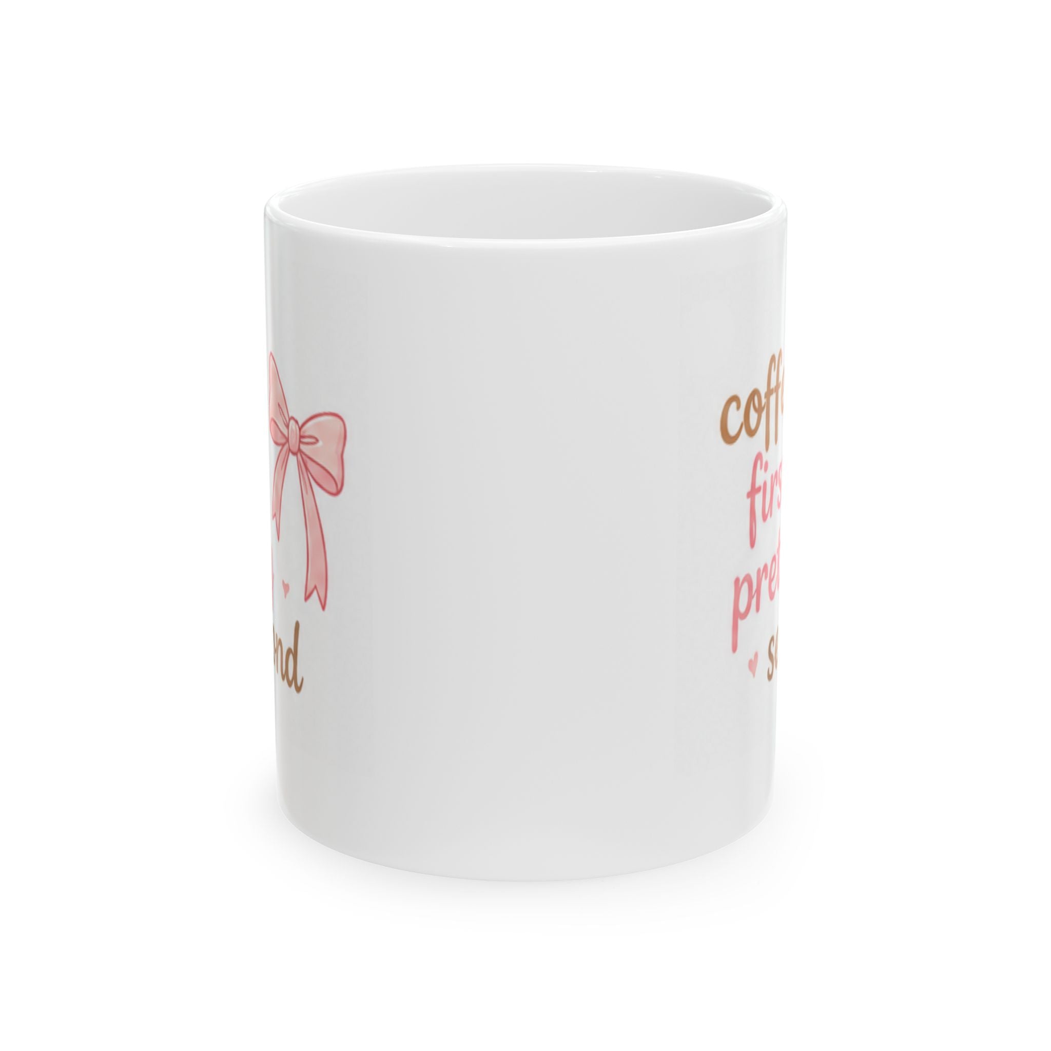coffee first, pretty second Mug | Cute Girly Coffee Mug | Pink Aesthetic Coffee Cup | Coffee Lover Gift | Feminine Ceramic Mug
