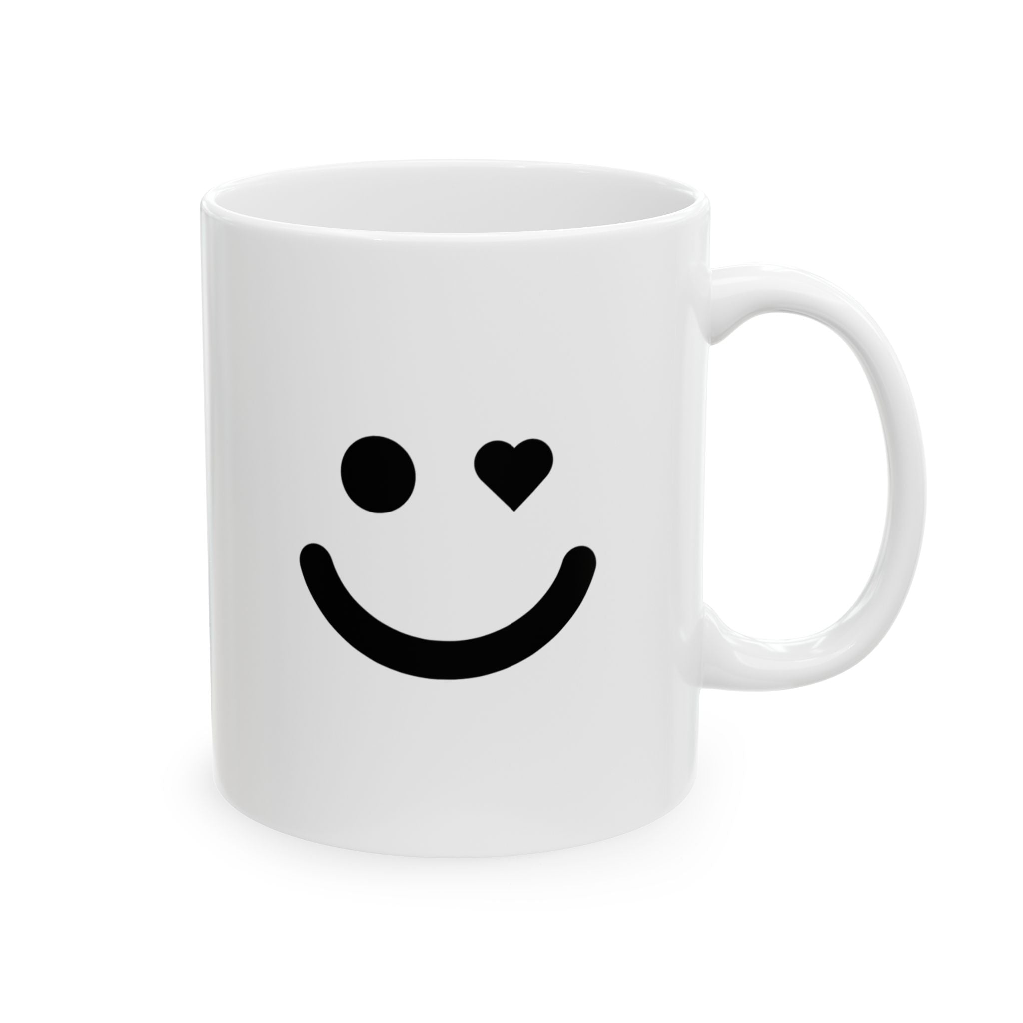 Love Eyes Emoji Mug Emoji Mug | Cute Minimalist Coffee Mug | Funny Ceramic Mug | Aesthetic Gift | Cute Coffee Cup