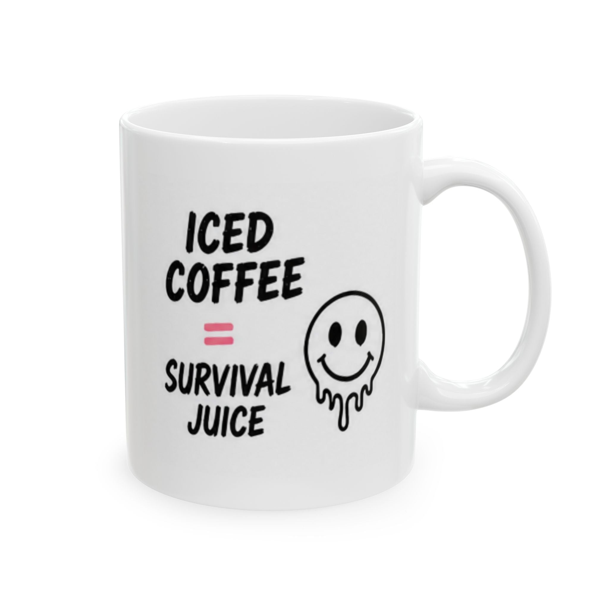 iced coffee = survival juice Mug | Funny Coffee Mug | Iced Coffee Lover Gift | Cute Coffee Cup | Coffee Addict Mug | Ceramic Mug