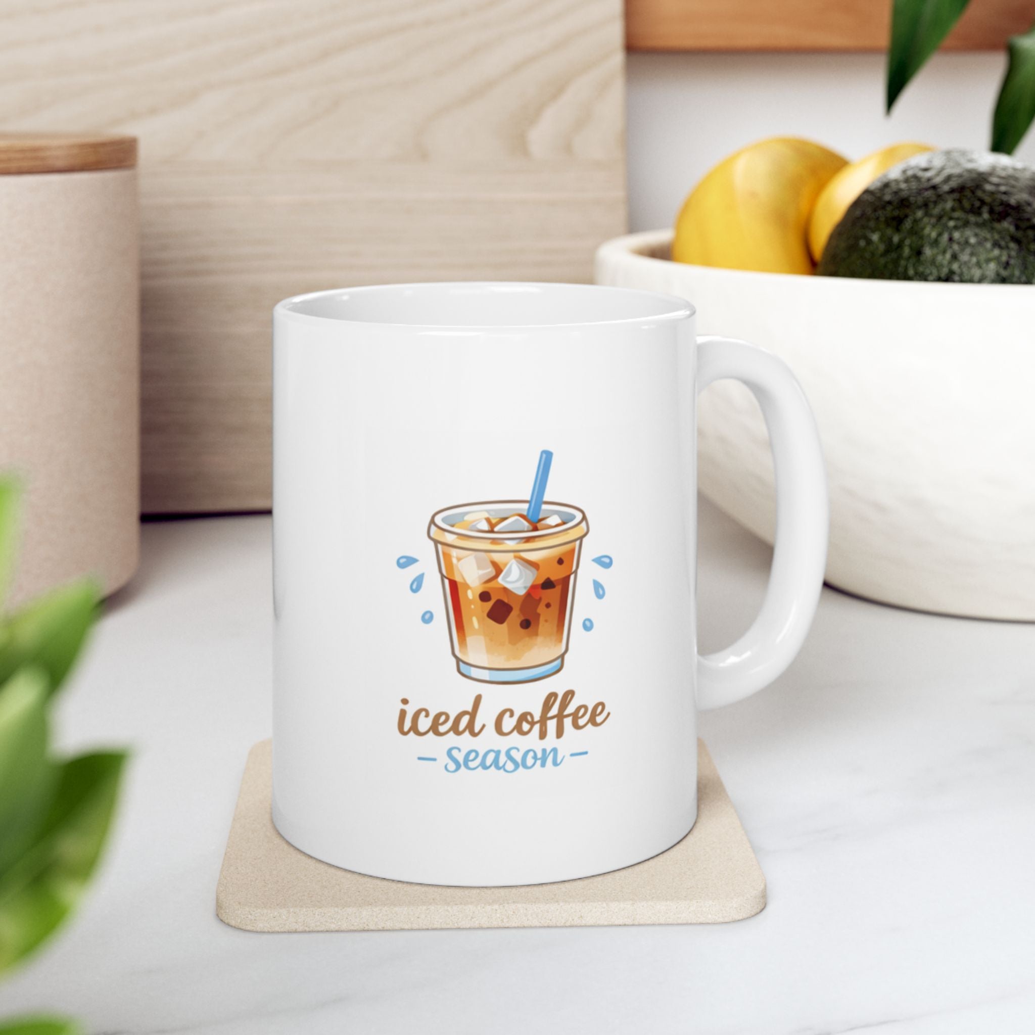 iced coffee season Summer Mug | Cute Coffee Mug | Beach Coffee Cup | Iced Coffee Mug | Summer Gift | Ceramic Mug