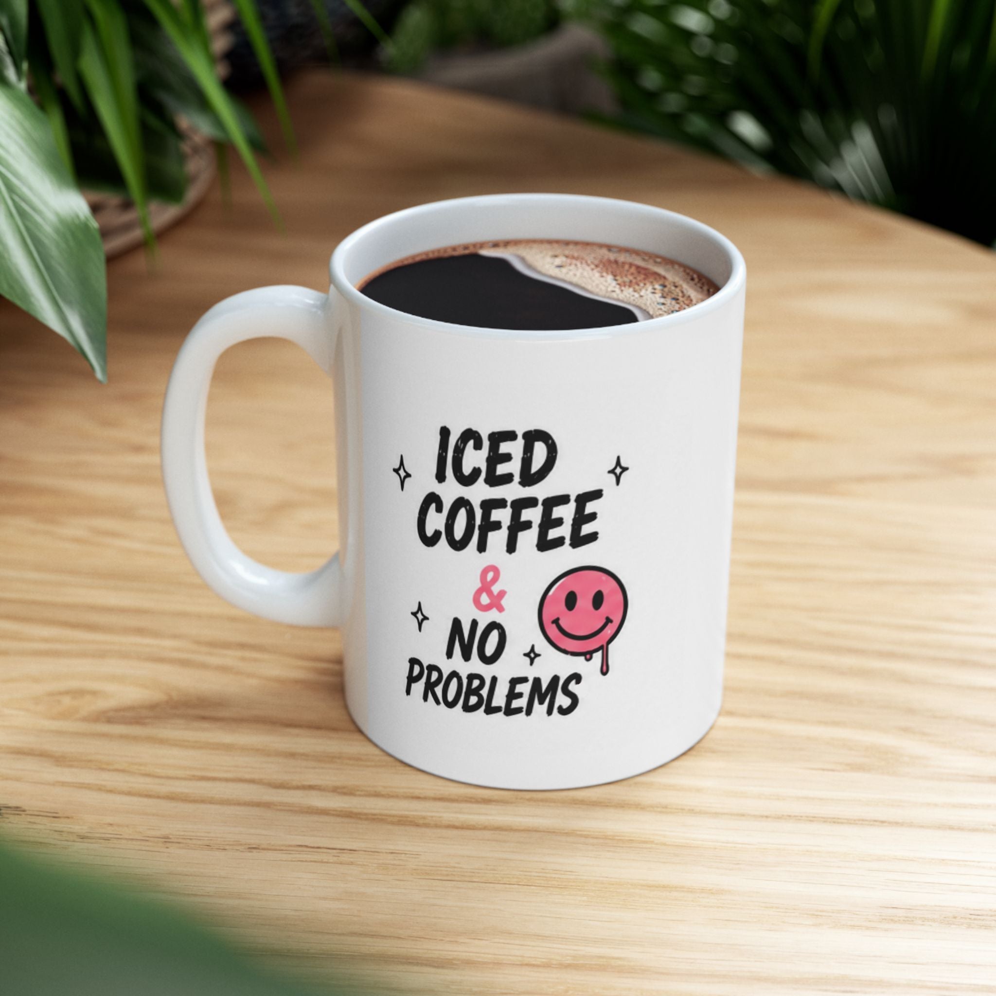 iced coffee & no problems Mug | Funny Coffee Mug | Iced Coffee Lover Gift | Cute Coffee Cup | Coffee Addict Mug | Ceramic Mug