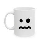 Nervous Face Mug Emoji Mug | Cute Minimalist Coffee Mug | Funny Ceramic Mug | Aesthetic Gift | Cute Coffee Cup