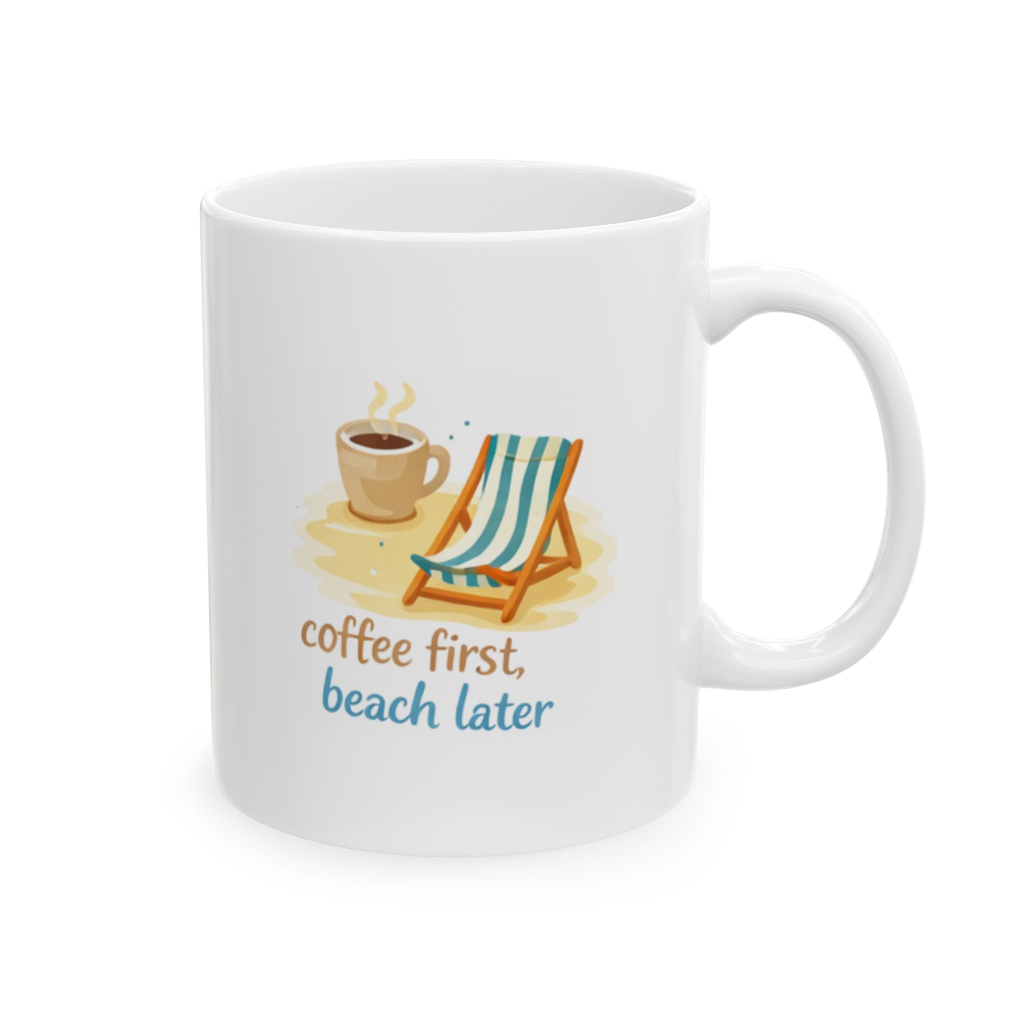 coffee first, beach later Summer Mug | Cute Coffee Mug | Beach Coffee Cup | Iced Coffee Mug | Summer Gift | Ceramic Mug