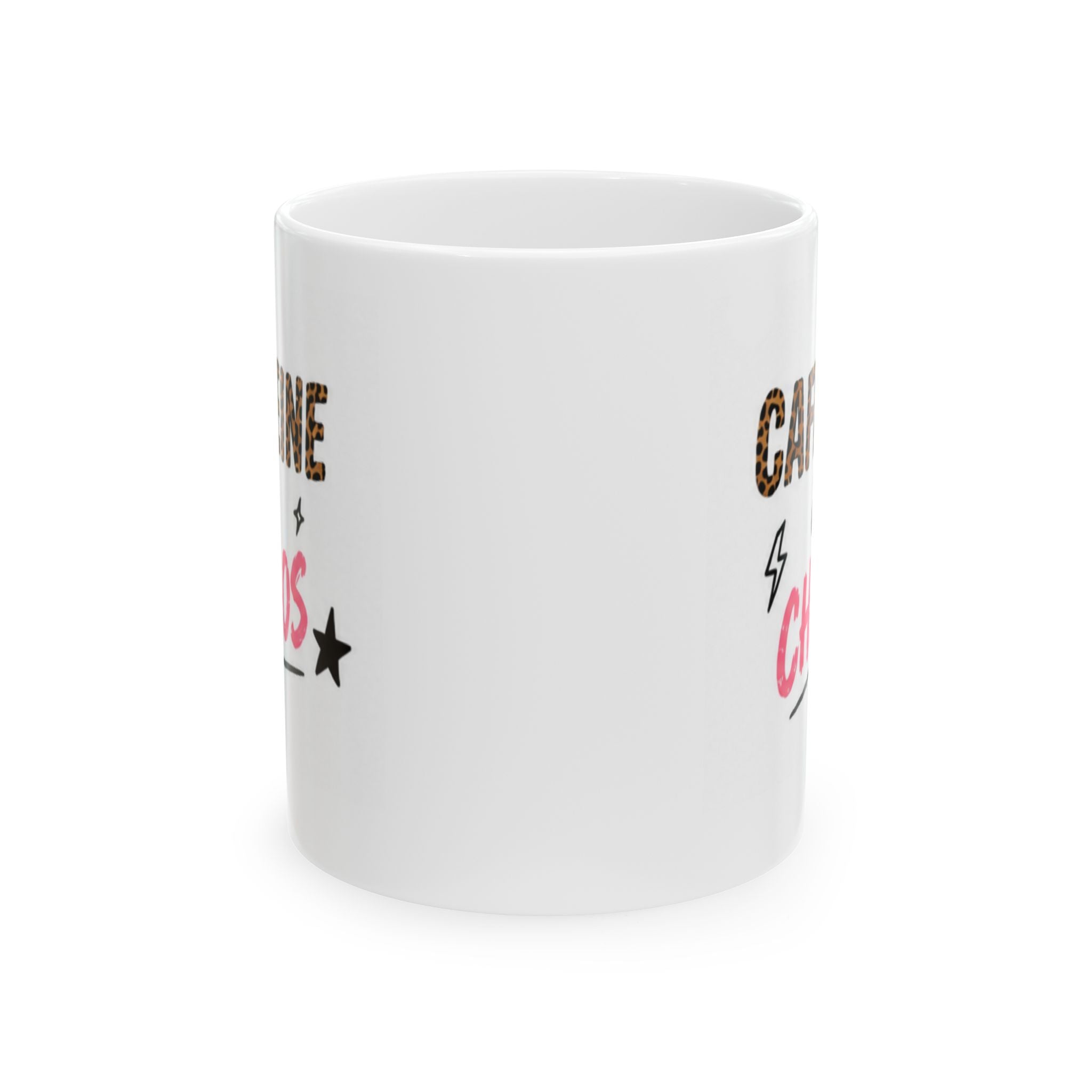 caffeine & chaos Mug | Funny Coffee Mug | Iced Coffee Lover Gift | Cute Coffee Cup | Coffee Addict Mug | Ceramic Mug
