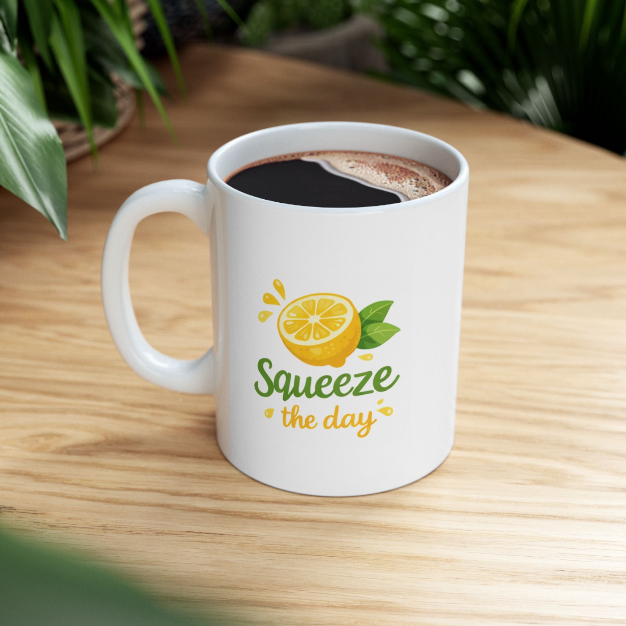 squeeze the day Summer Mug | Cute Coffee Mug | Beach Coffee Cup | Iced Coffee Mug | Summer Gift | Ceramic Mug
