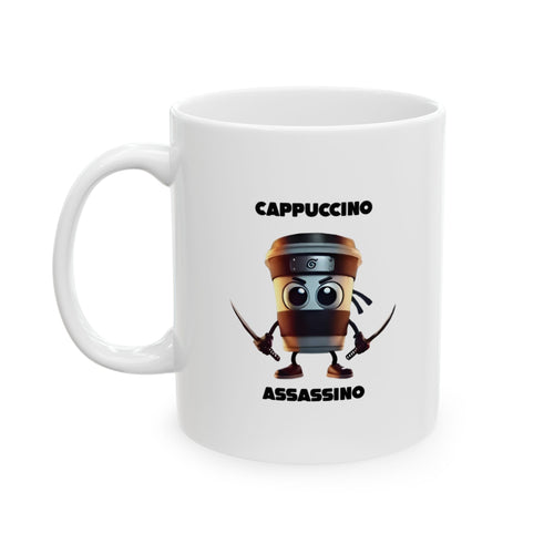 Cappuccino Assassino Mug | Italian Brainrot Mug | Funny Meme Coffee Mug | Viral TikTok Gift | Ceramic Coffee Cup