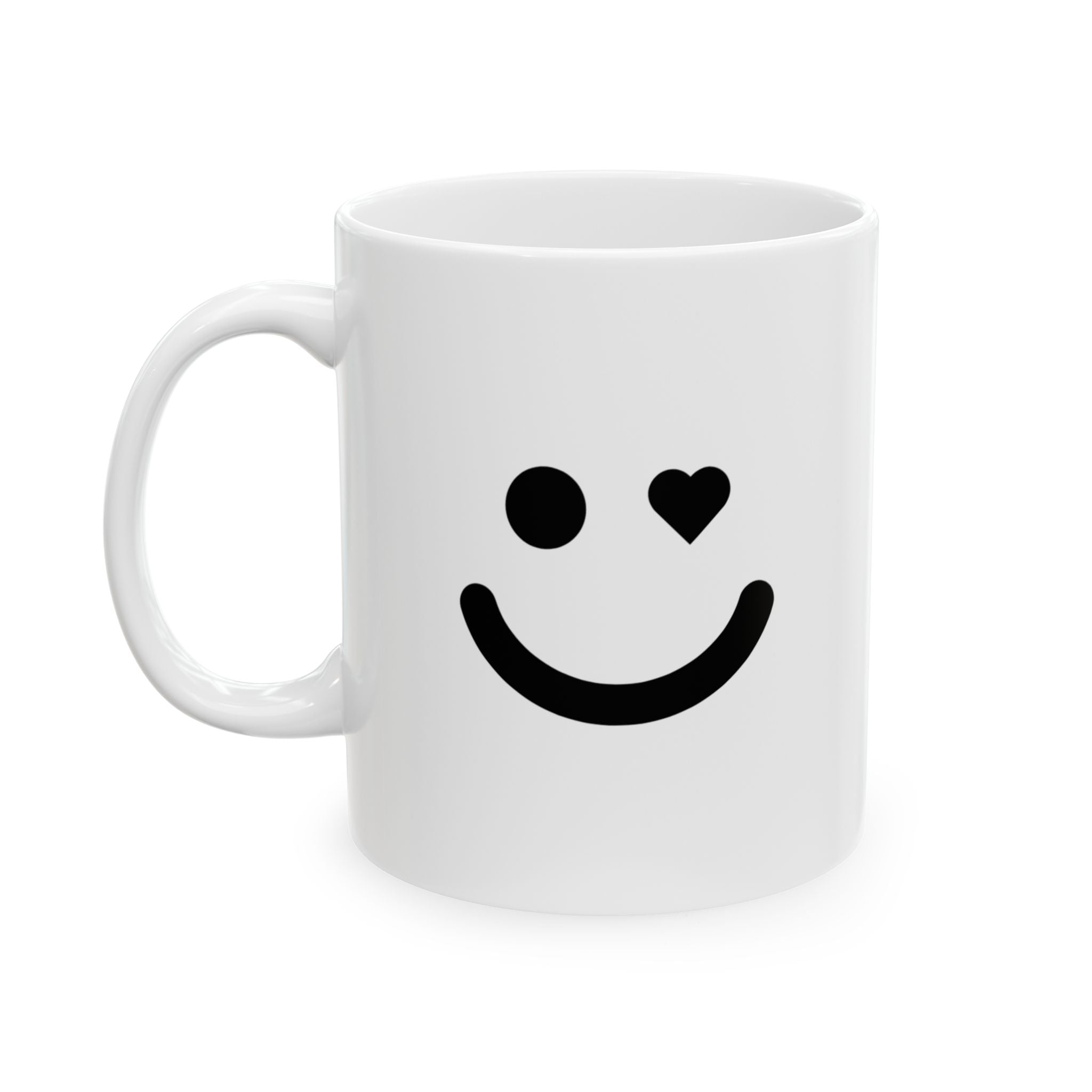 Love Eyes Emoji Mug Emoji Mug | Cute Minimalist Coffee Mug | Funny Ceramic Mug | Aesthetic Gift | Cute Coffee Cup
