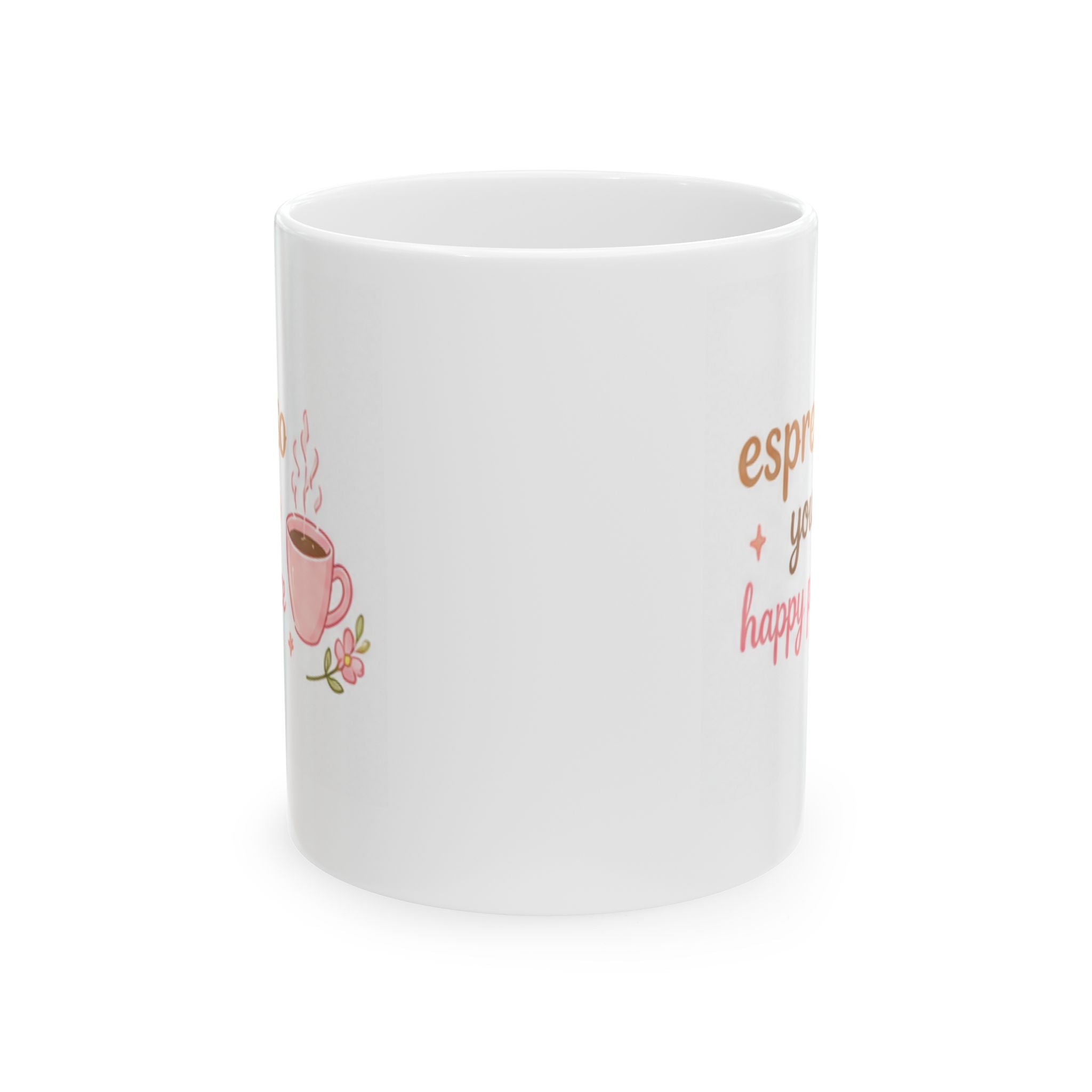espresso your happy place Mug | Cute Girly Coffee Mug | Pink Aesthetic Coffee Cup | Coffee Lover Gift | Feminine Ceramic Mug