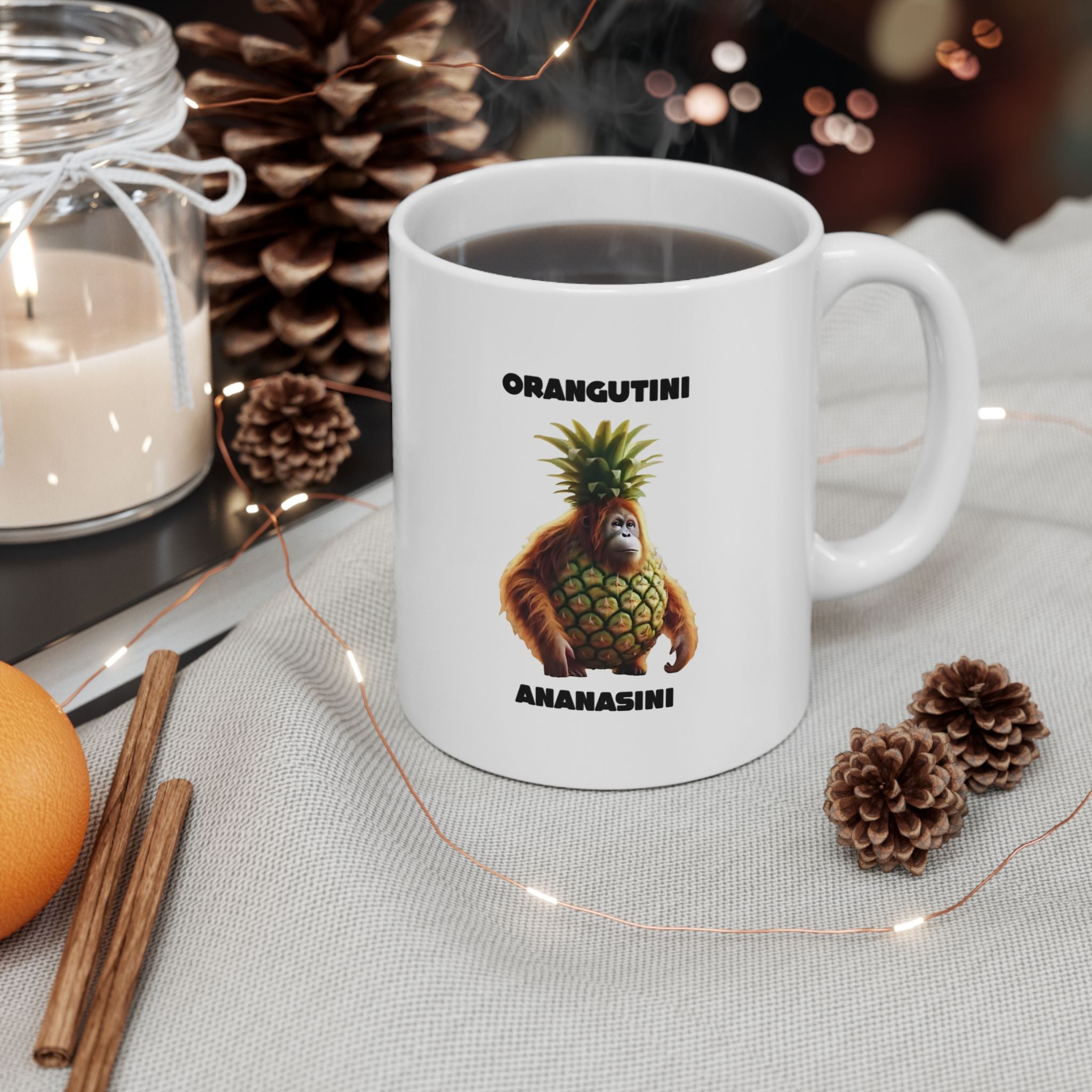Orangutini Ananasini Mug | Italian Brainrot Mug | Funny Meme Coffee Mug | Viral TikTok Gift | Ceramic Coffee Cup