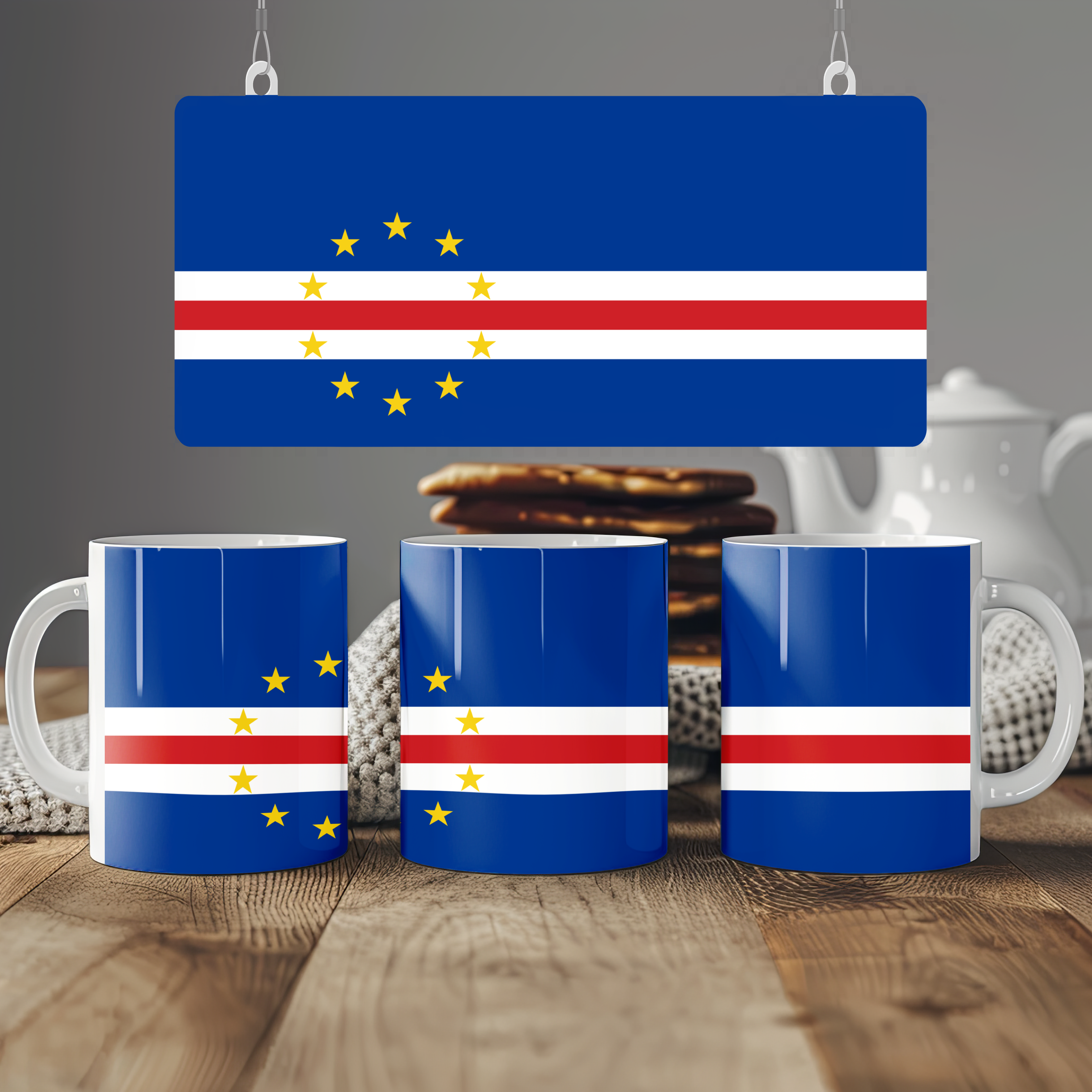 Cape Verde Flag Mug | Patriotic Coffee Cup | Gift for Expats, Cape Verde Heritage & Travelers