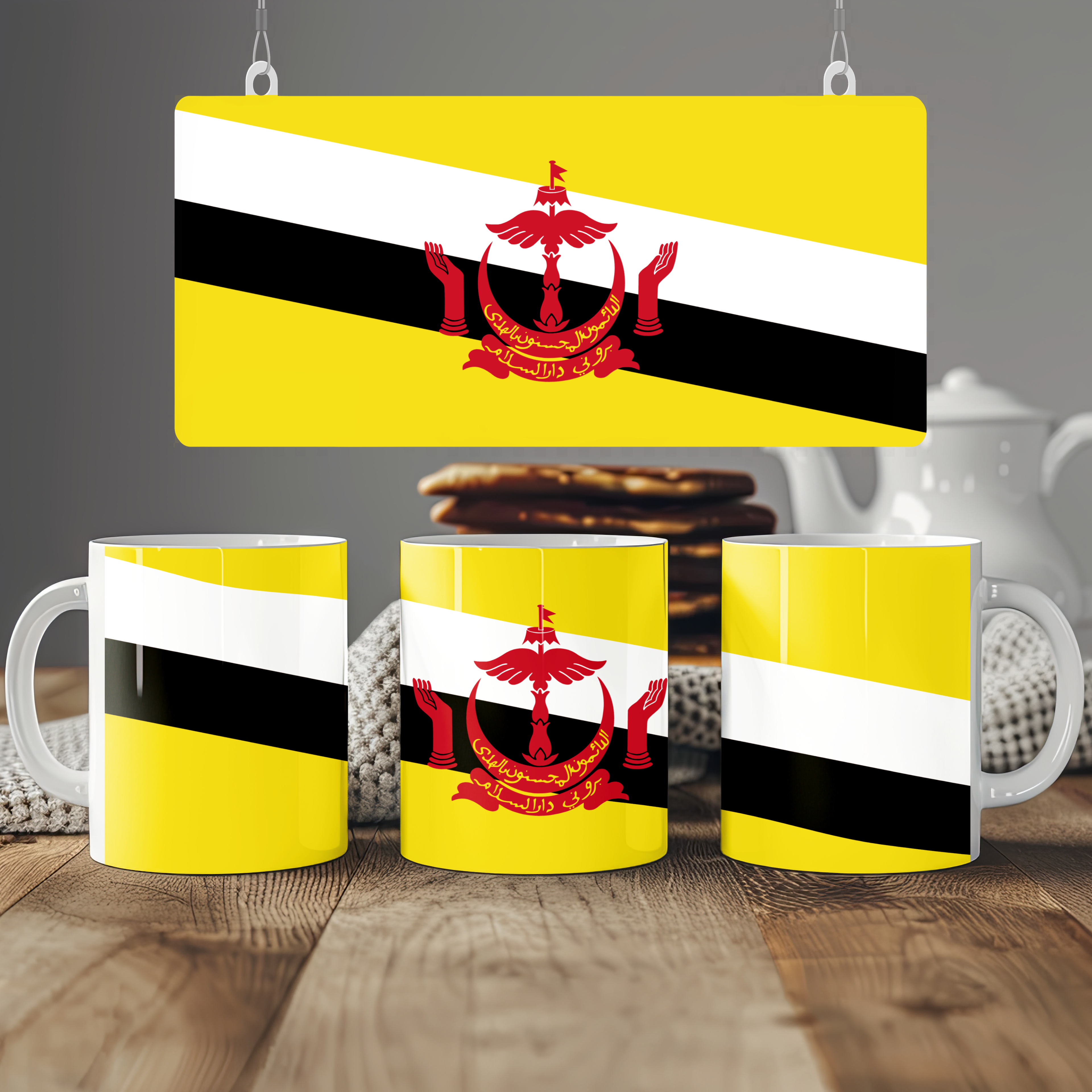 Brunei Flag Mug | Patriotic Coffee Cup | Gift for Expats, Brunei Heritage & Travelers