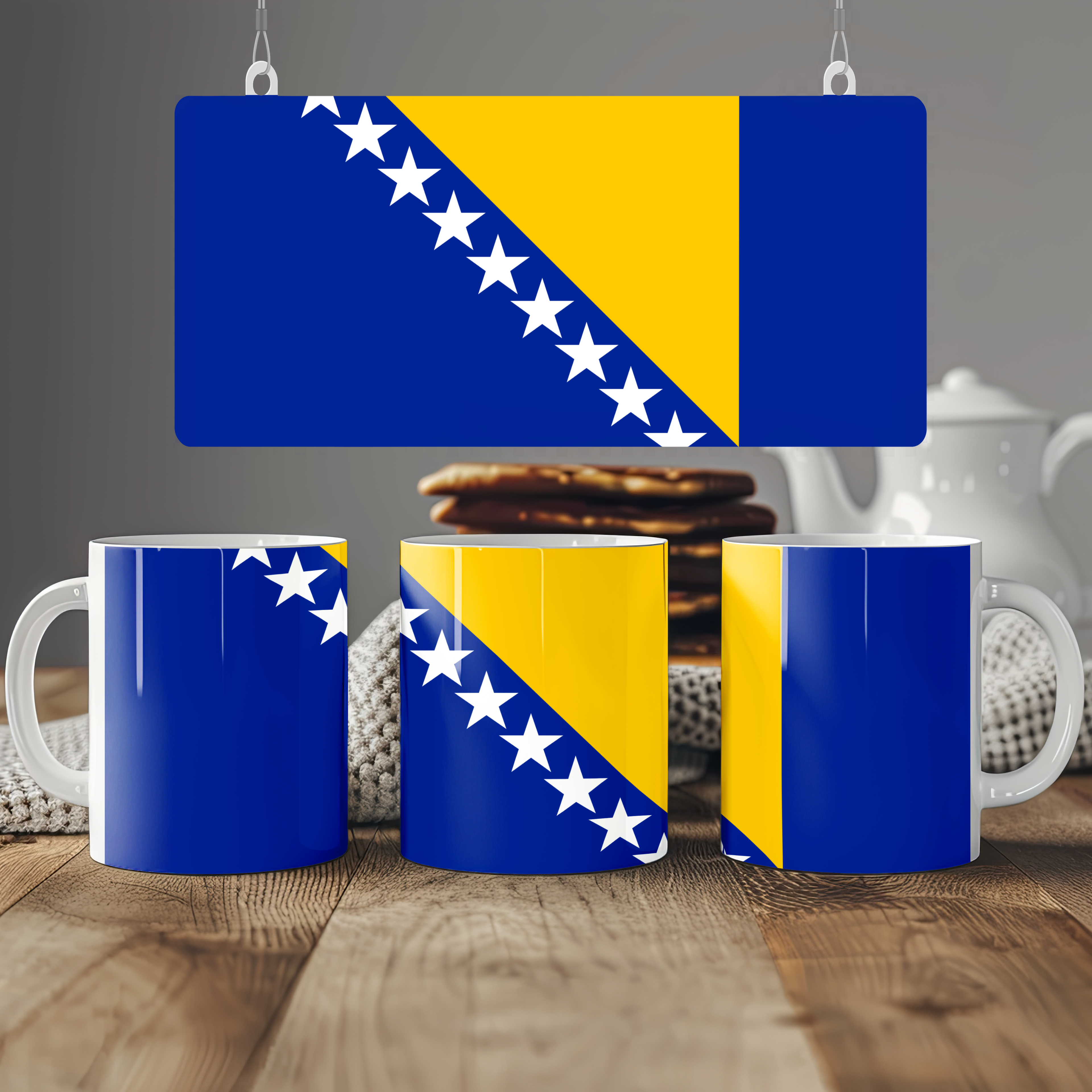 Bosnia and Herzegovina Flag Mug | Patriotic Coffee Cup | Gift for Expats, Bosnia and Herzegovina Heritage & Travelers