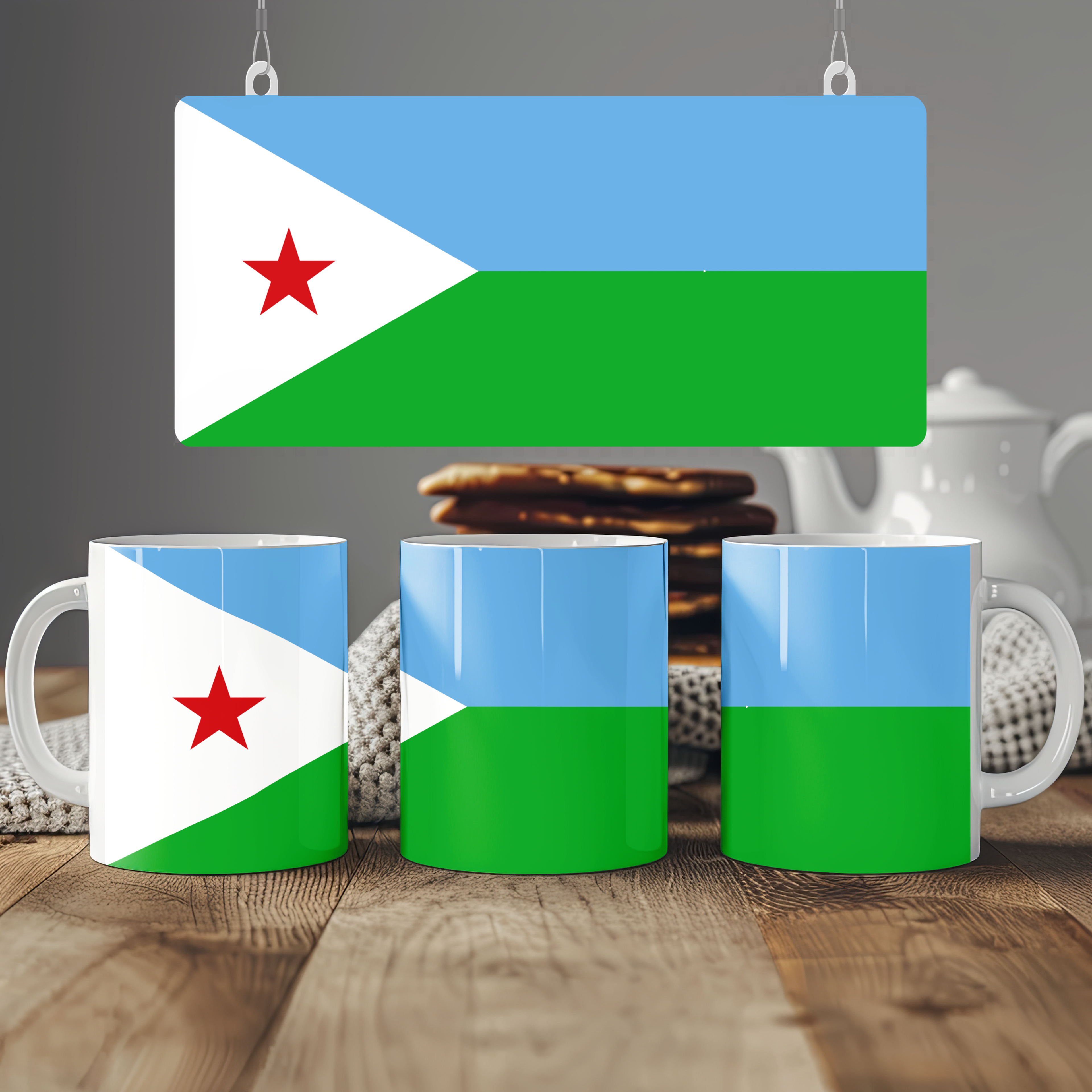 Djibouti Flag Mug | Patriotic Coffee Cup | Gift for Expats, Djibouti Heritage & Travelers