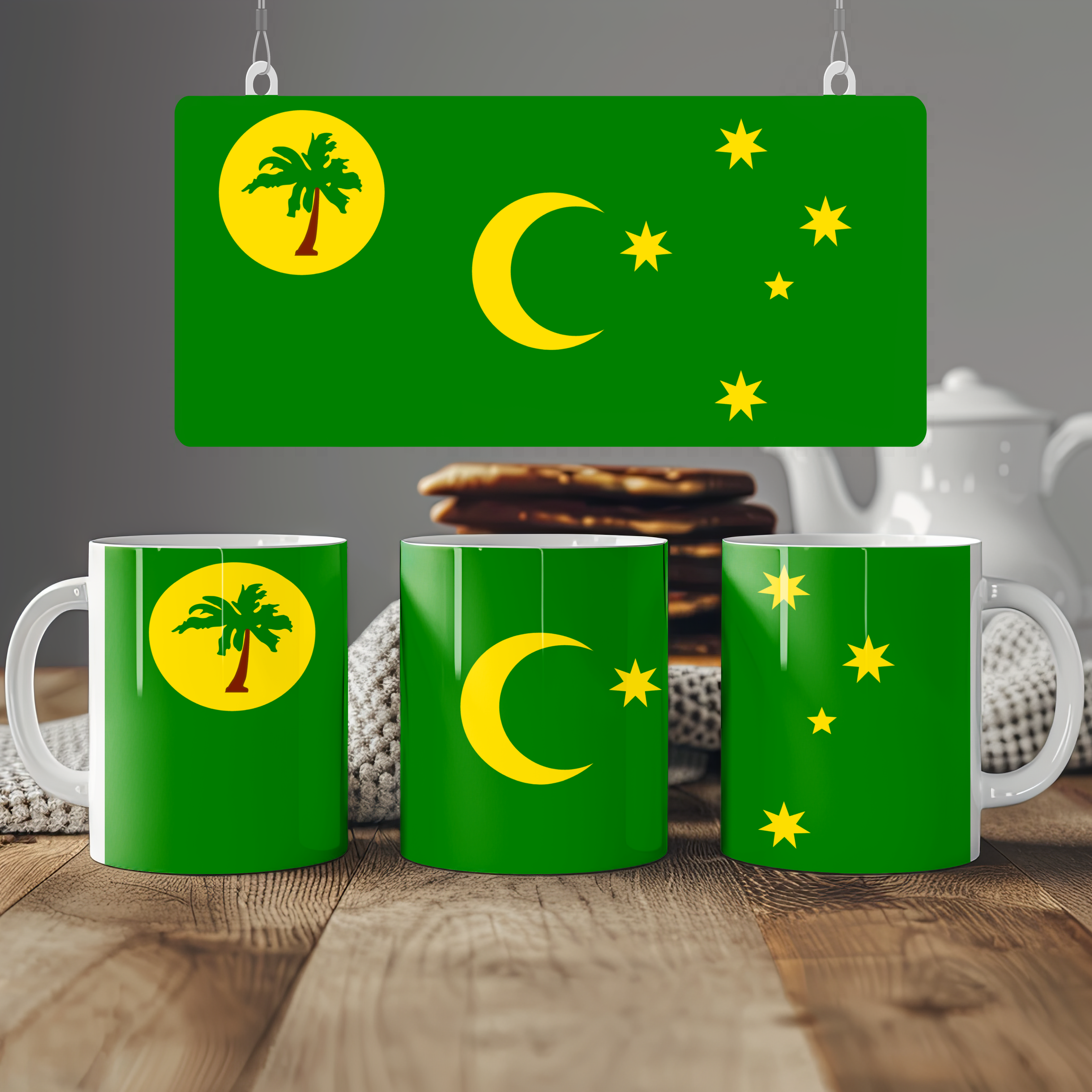 Cocos Islands Flag Mug | Patriotic Coffee Cup | Gift for Expats, Cocos Islands Heritage & Travelers
