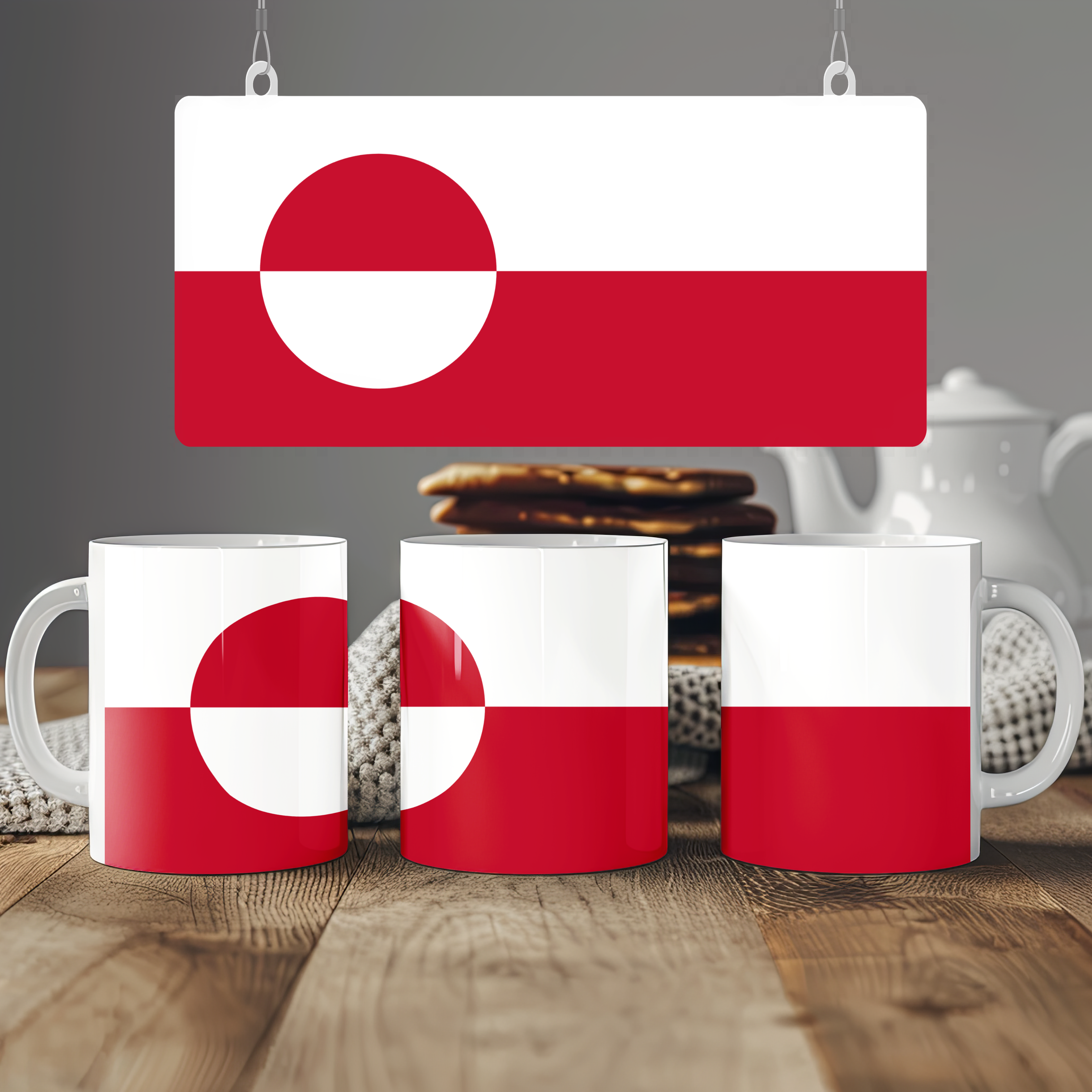 Greenland Flag Mug | Patriotic Coffee Cup | Gift for Expats, Greenland Heritage & Travelers