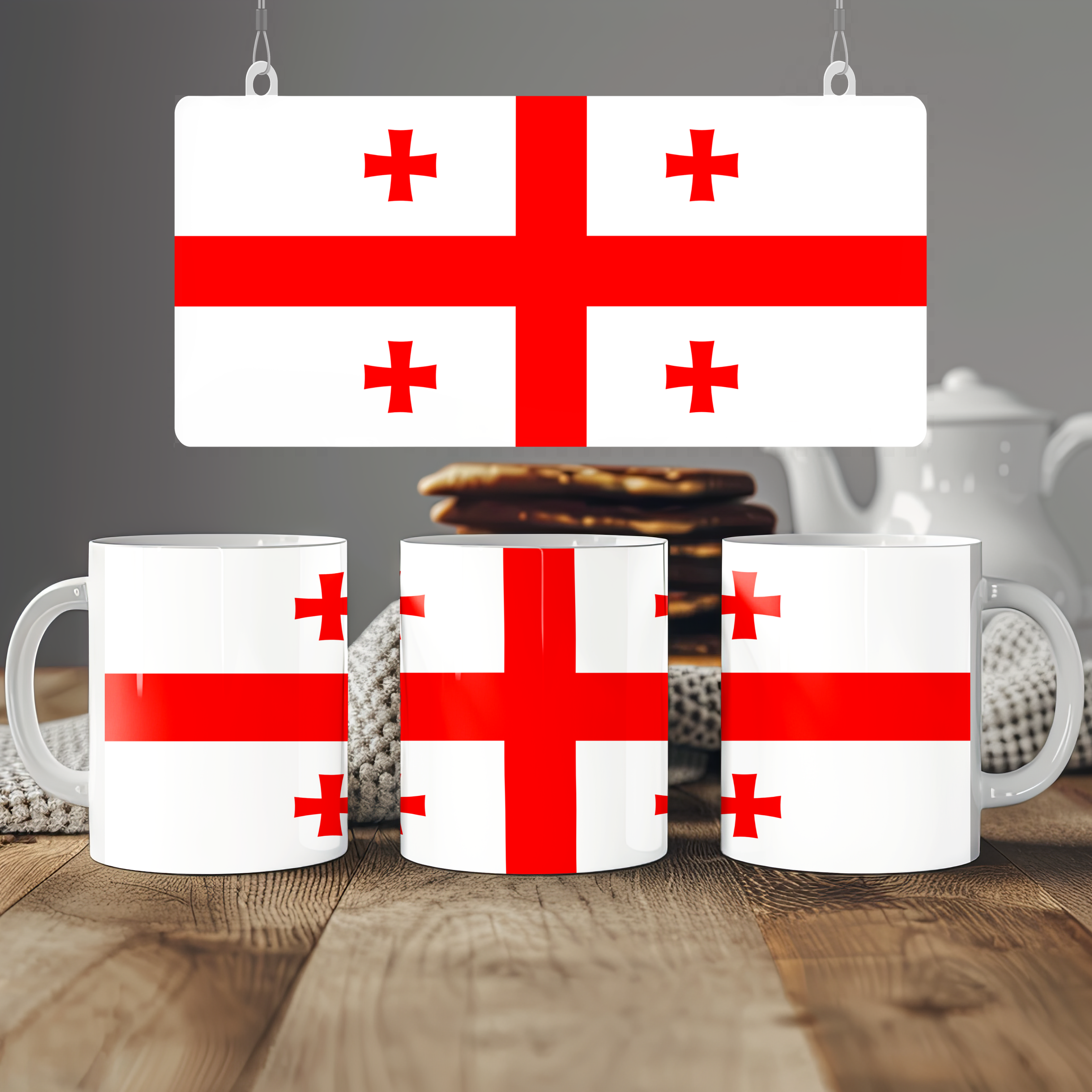 Georgia Flag Mug | Patriotic Coffee Cup | Gift for Expats, Georgia Heritage & Travelers