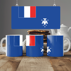 French Southern Antarctic Lands Flag Mug | Patriotic Coffee Cup | Gift for Expats, French Southern Antarctic Lands Heritage & Travelers