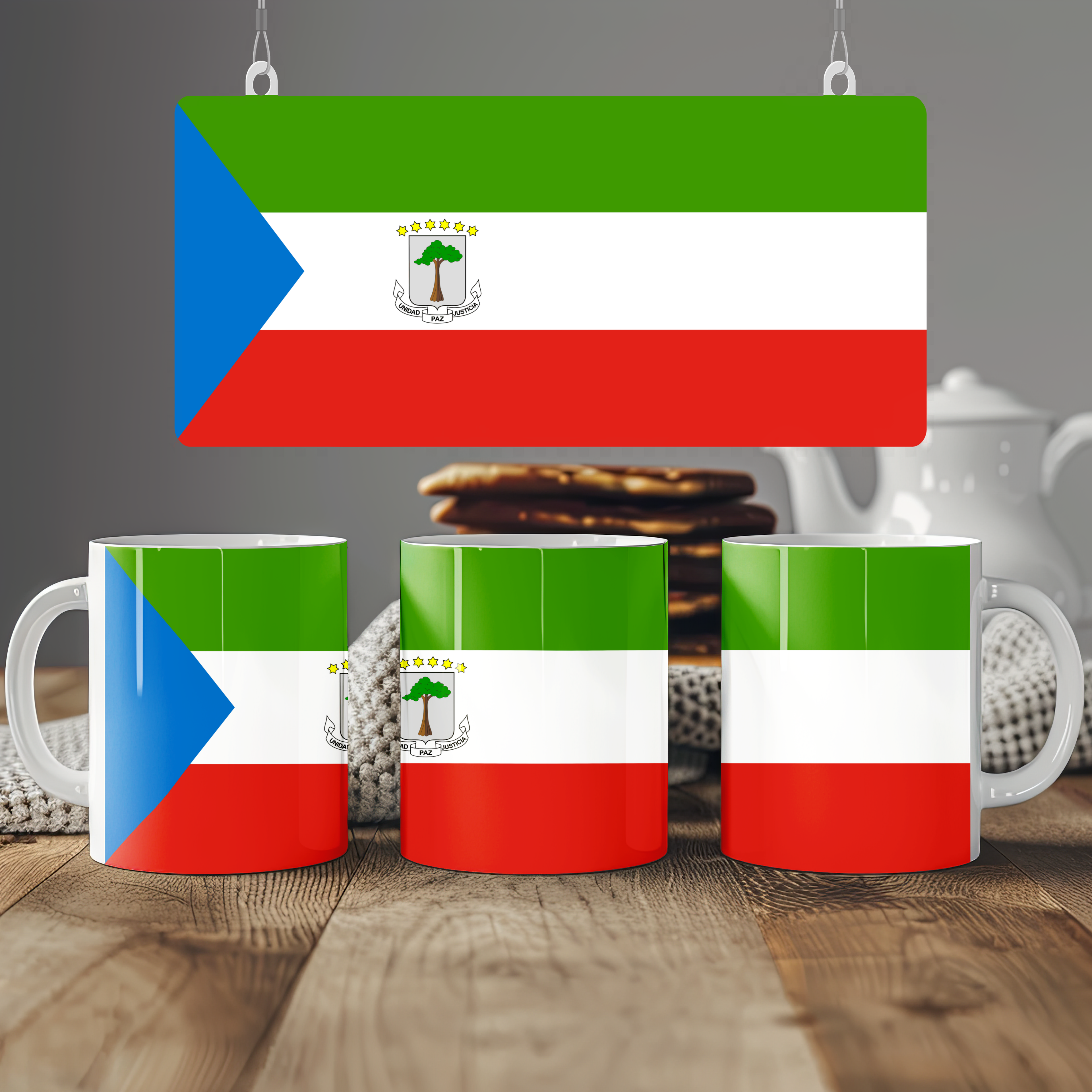 Equatorial Guinea Flag Mug | Patriotic Coffee Cup | Gift for Expats, Equatorial Guinea Heritage & Travelers