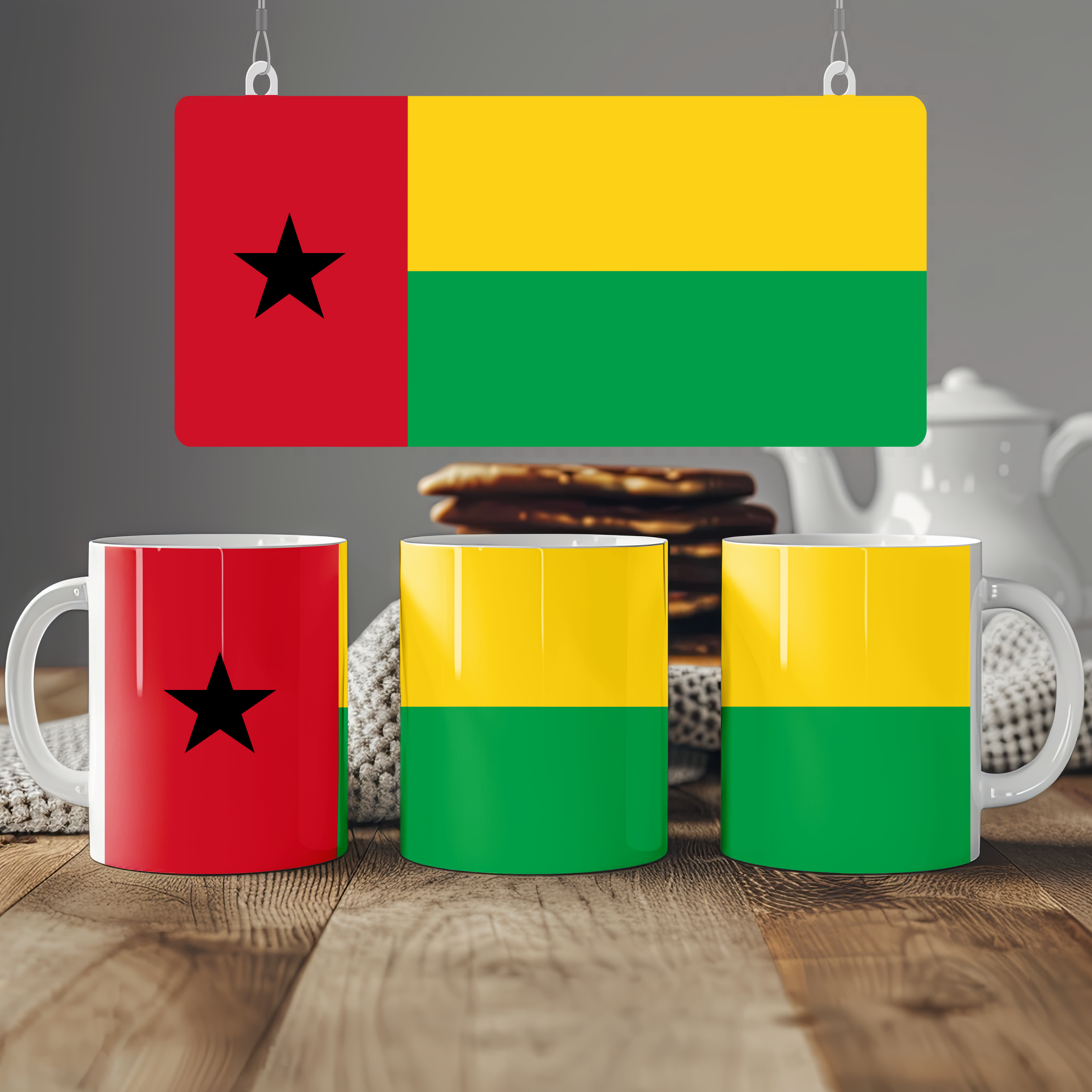 Guinea-Bissau Flag Mug | Patriotic Coffee Cup | Gift for Expats, Guinea-Bissau Heritage & Travelers