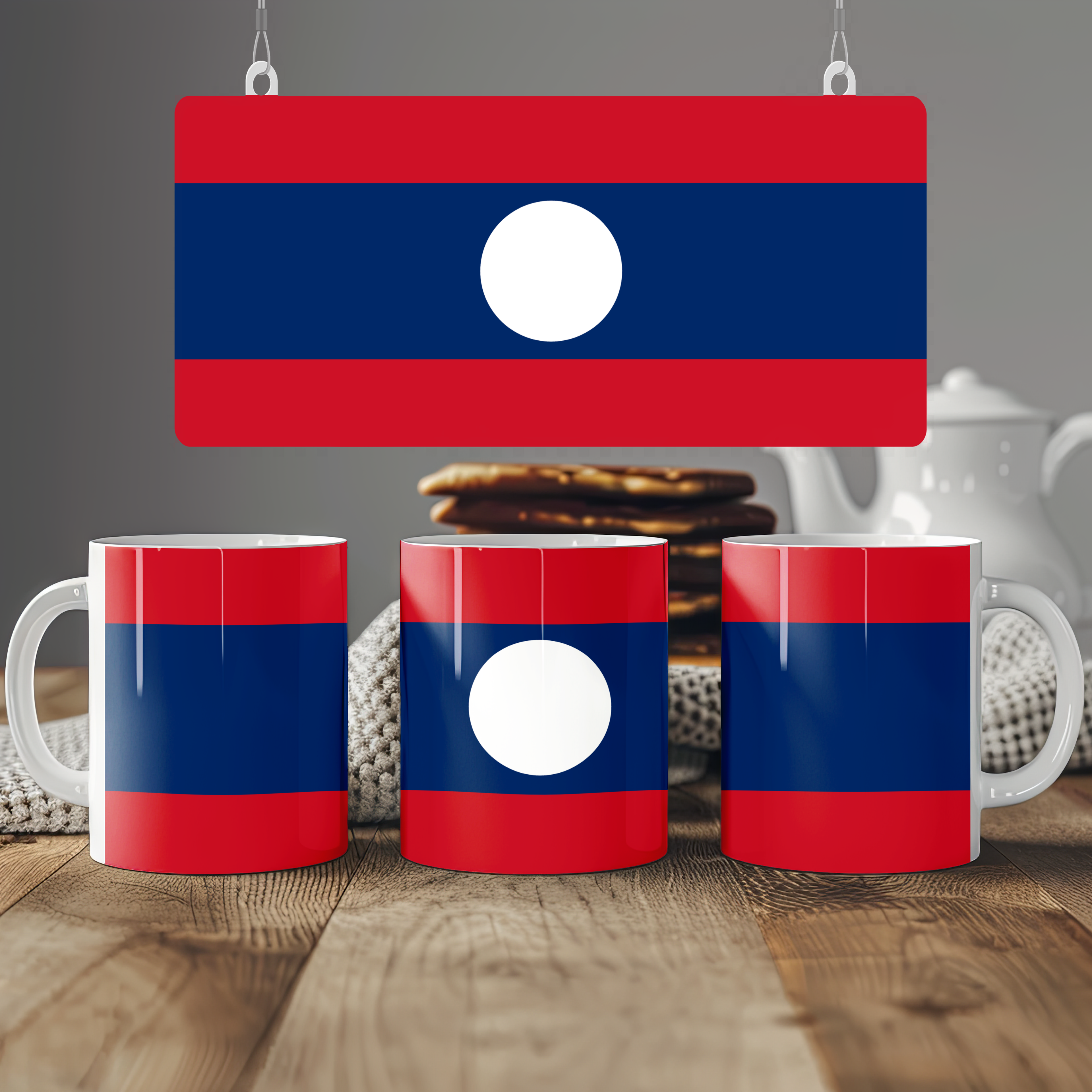 Laos Flag Mug | Patriotic Coffee Cup | Gift for Expats, Laos Heritage & Travelers