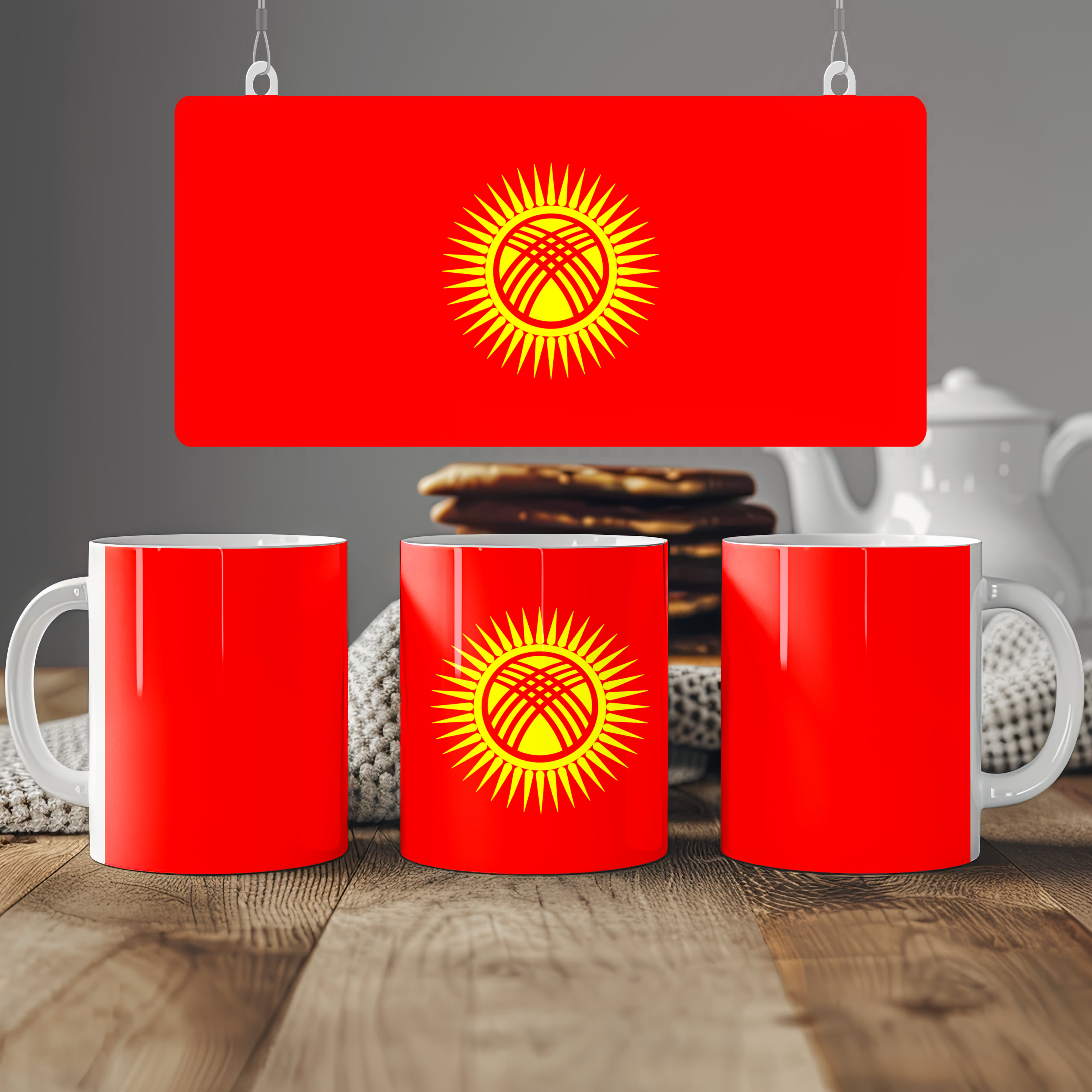 Kyrgyzstan Flag Mug | Patriotic Coffee Cup | Gift for Expats, Kyrgyzstan Heritage & Travelers