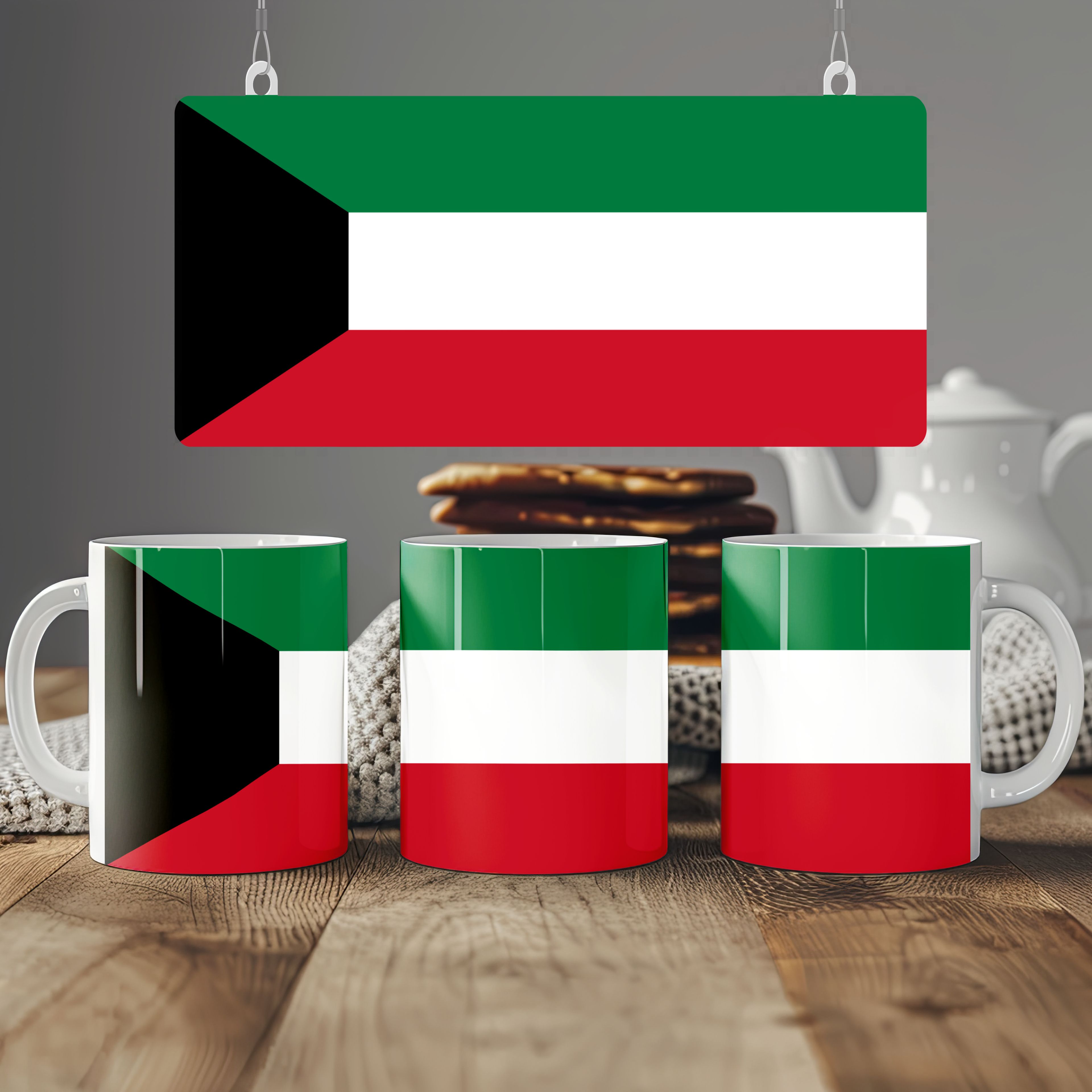 Kuwait Flag Mug | Patriotic Coffee Cup | Gift for Expats, Kuwait Heritage & Travelers