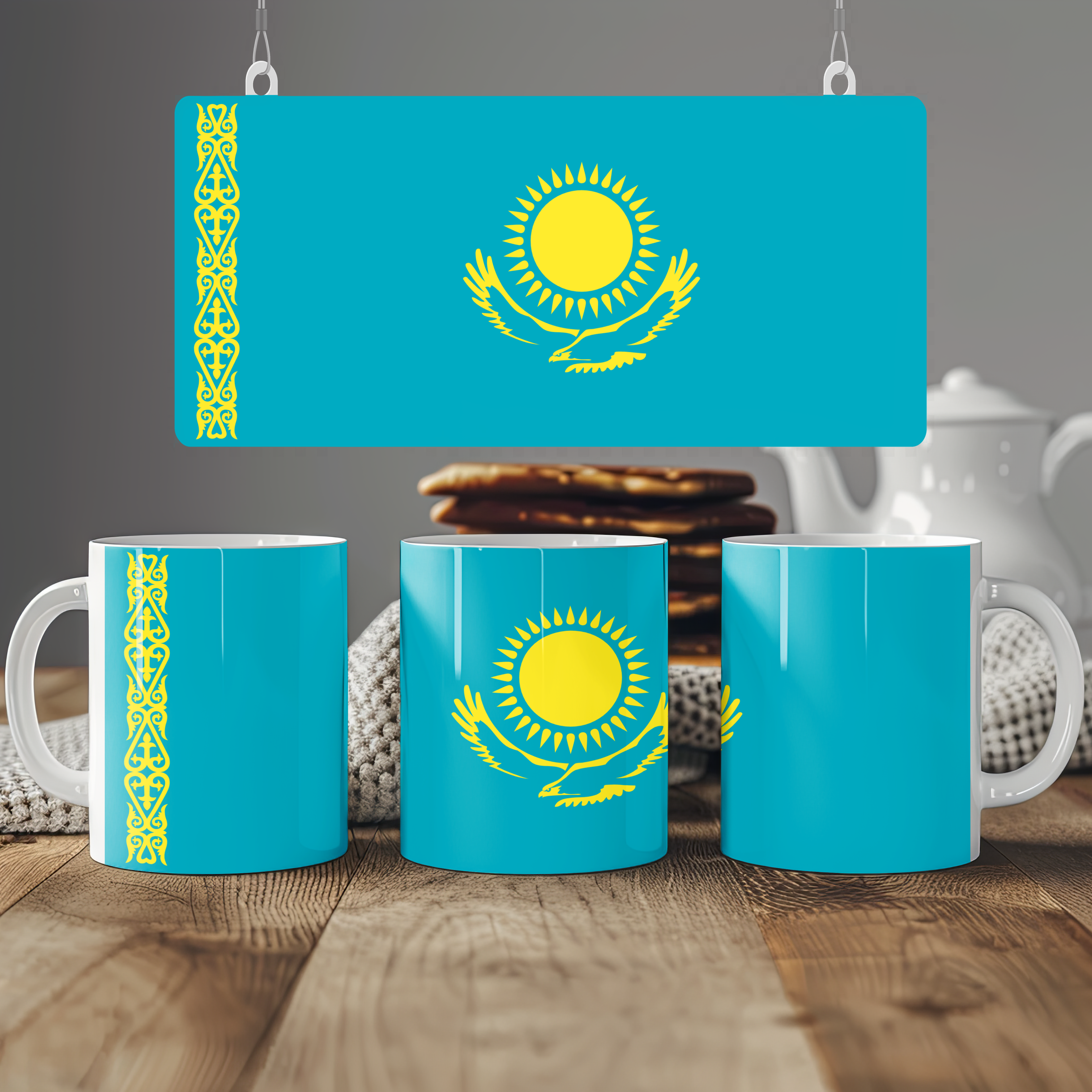Kazakhstan Flag Mug | Patriotic Coffee Cup | Gift for Expats, Kazakhstan Heritage & Travelers