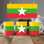 Myanmar Flag Mug | Patriotic Coffee Cup | Gift for Expats, Myanmar Heritage & Travelers