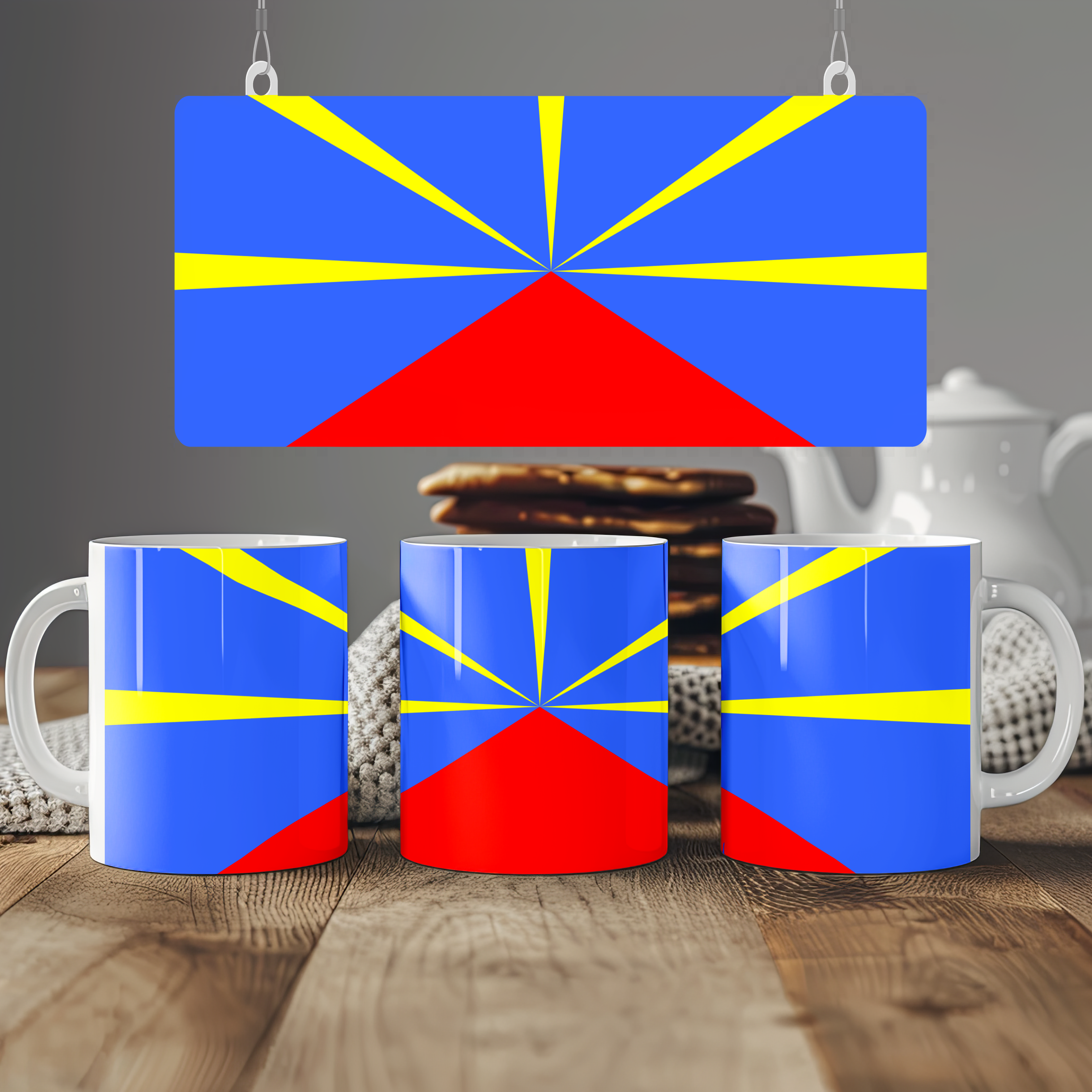 Réunion Flag Mug | Patriotic Coffee Cup | Gift for Expats, Réunion Heritage & Travelers