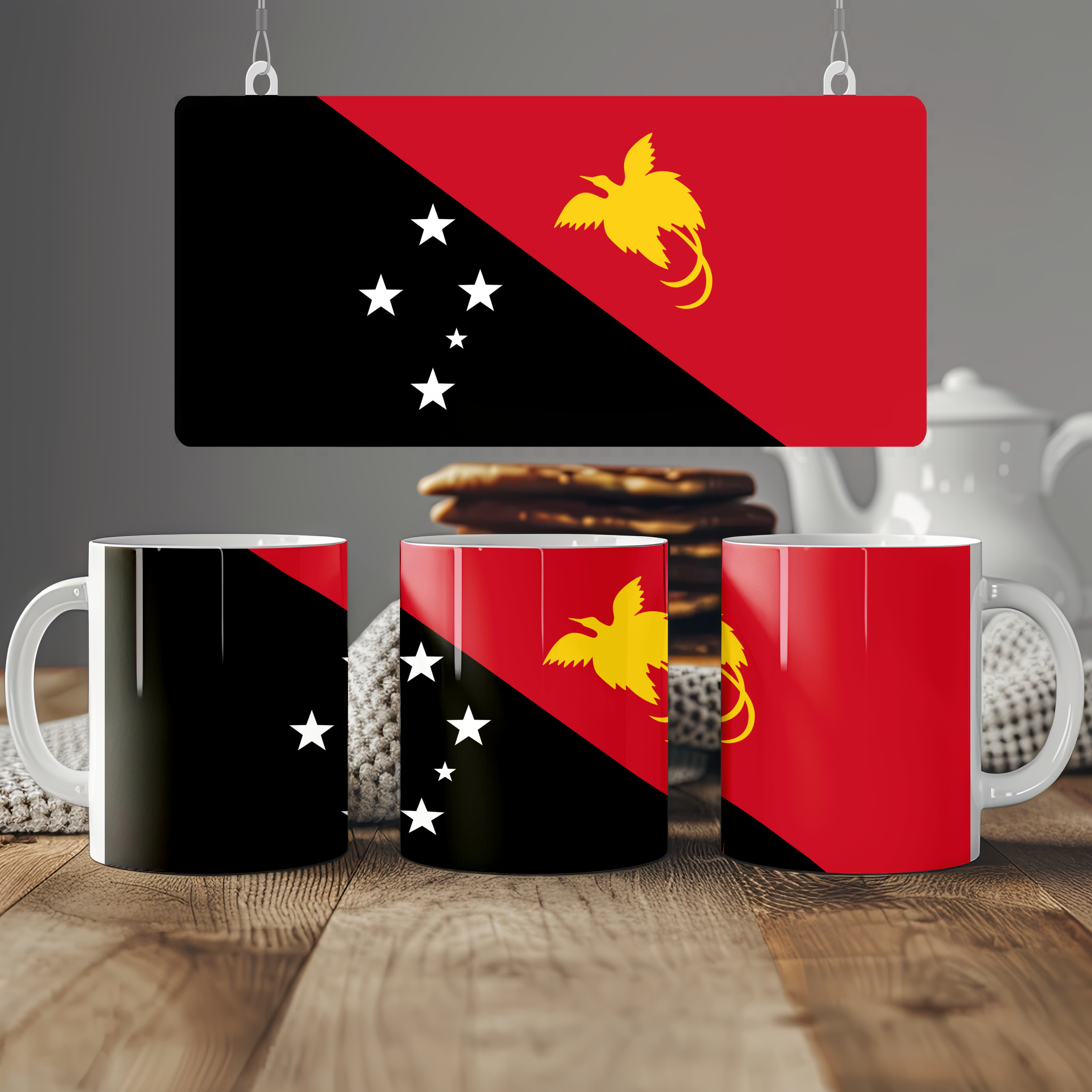 Papua New Guinea Flag Mug | Patriotic Coffee Cup | Gift for Expats, Papua New Guinea Heritage & Travelers