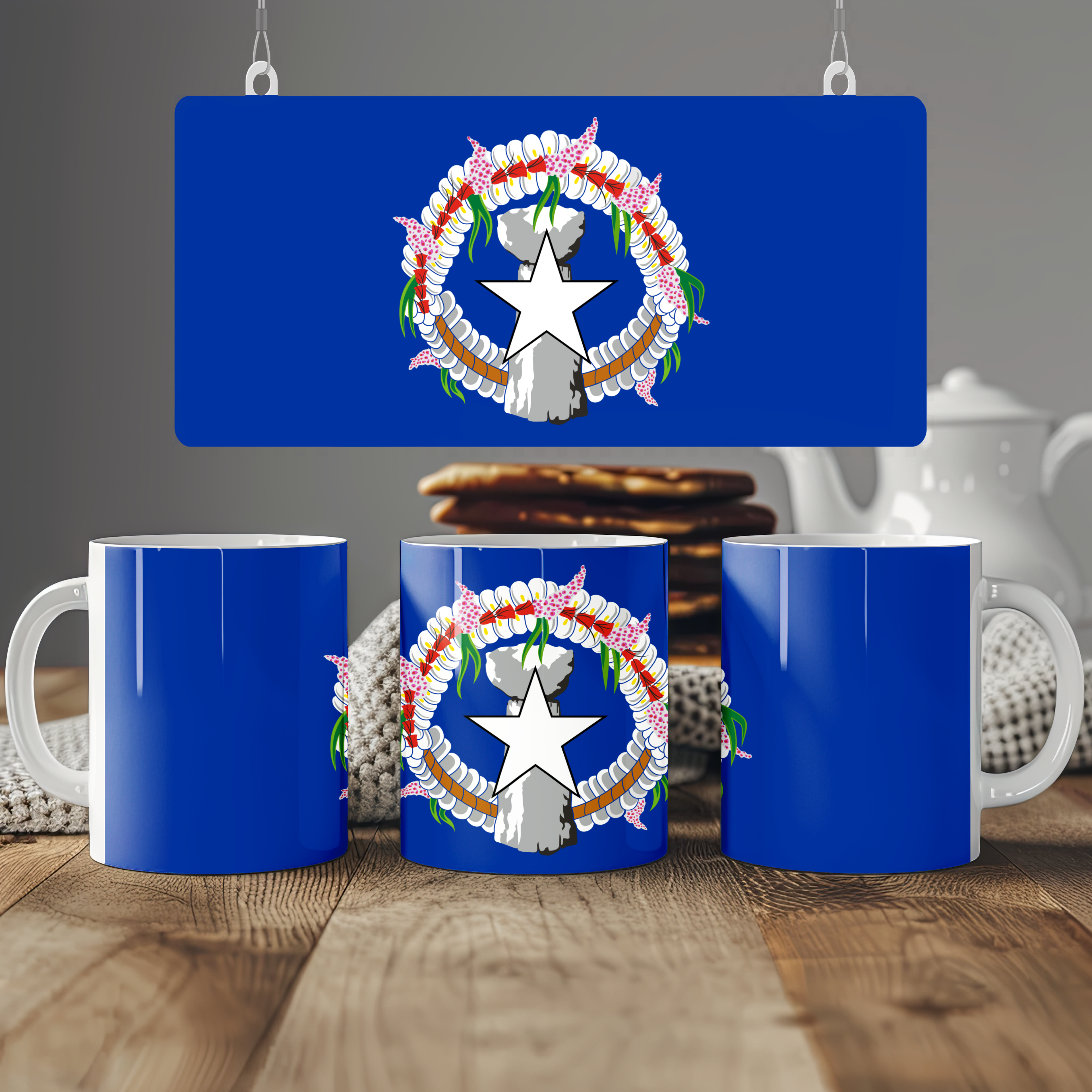 Northern Mariana Islands Flag Mug | Patriotic Coffee Cup | Gift for Expats, Northern Mariana Islands Heritage & Travelers
