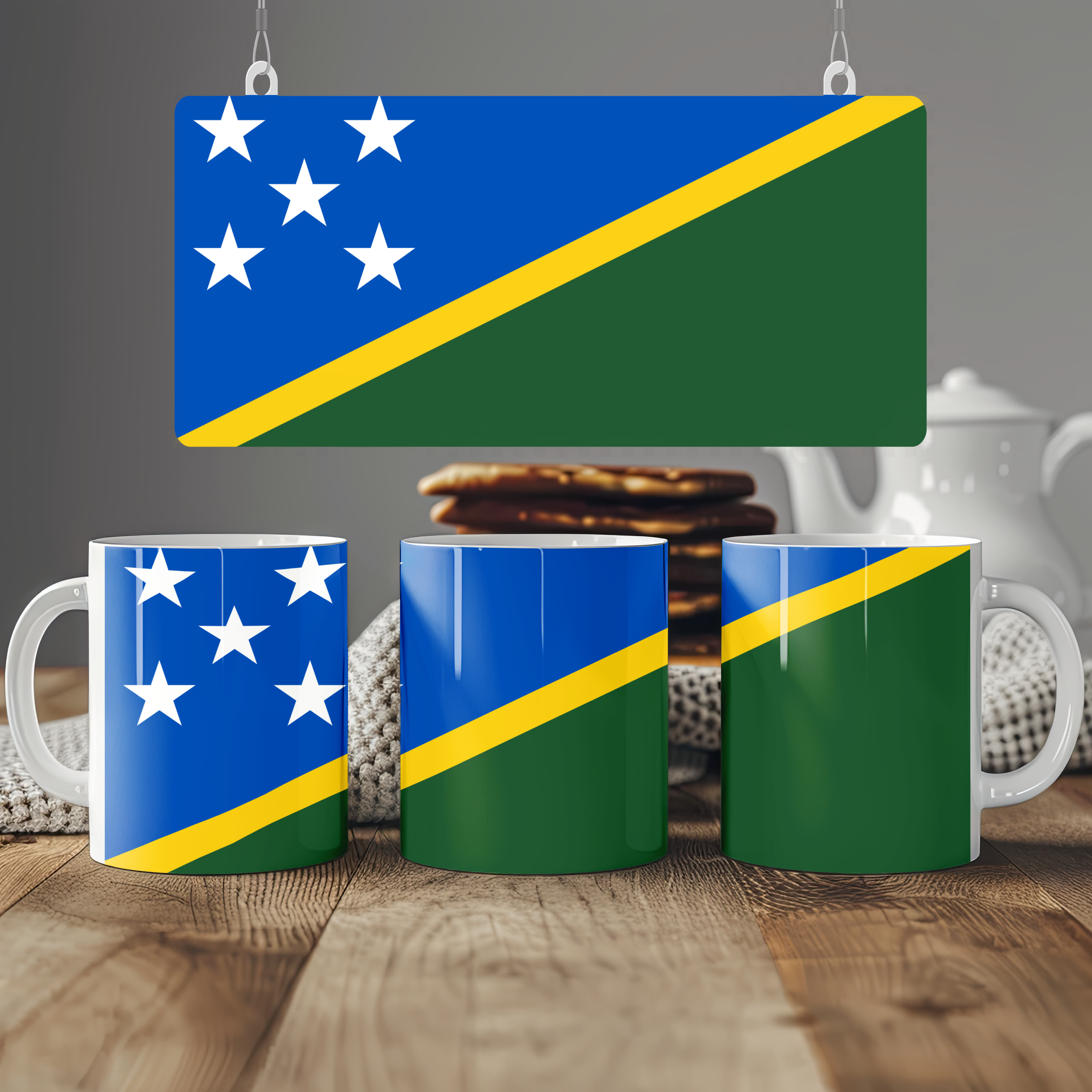 Solomon Islands Flag Mug | Patriotic Coffee Cup | Gift for Expats, Solomon Islands Heritage & Travelers