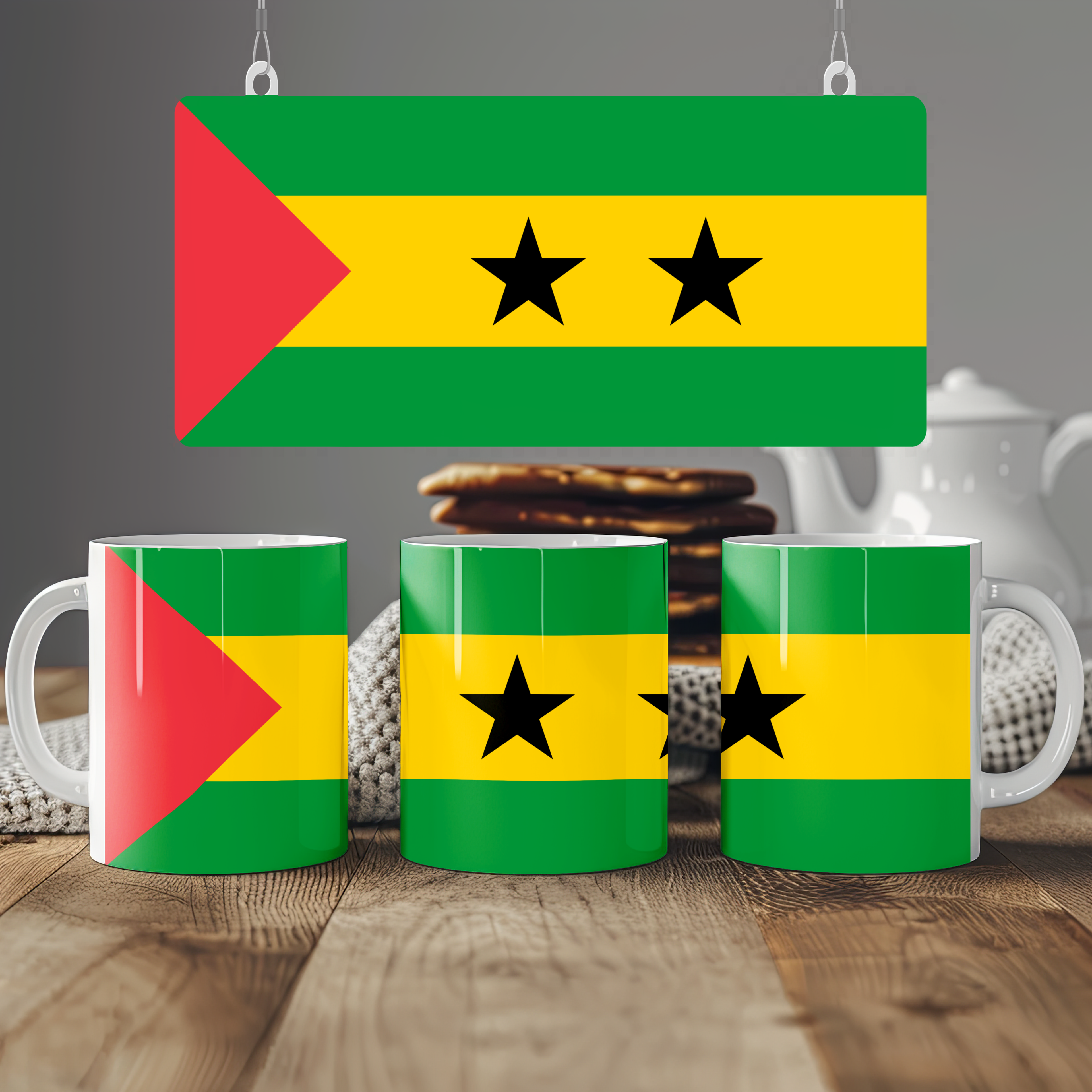 São Tomé and Príncipe Flag Mug | Patriotic Coffee Cup | Gift for Expats, São Tomé and Príncipe Heritage & Travelers
