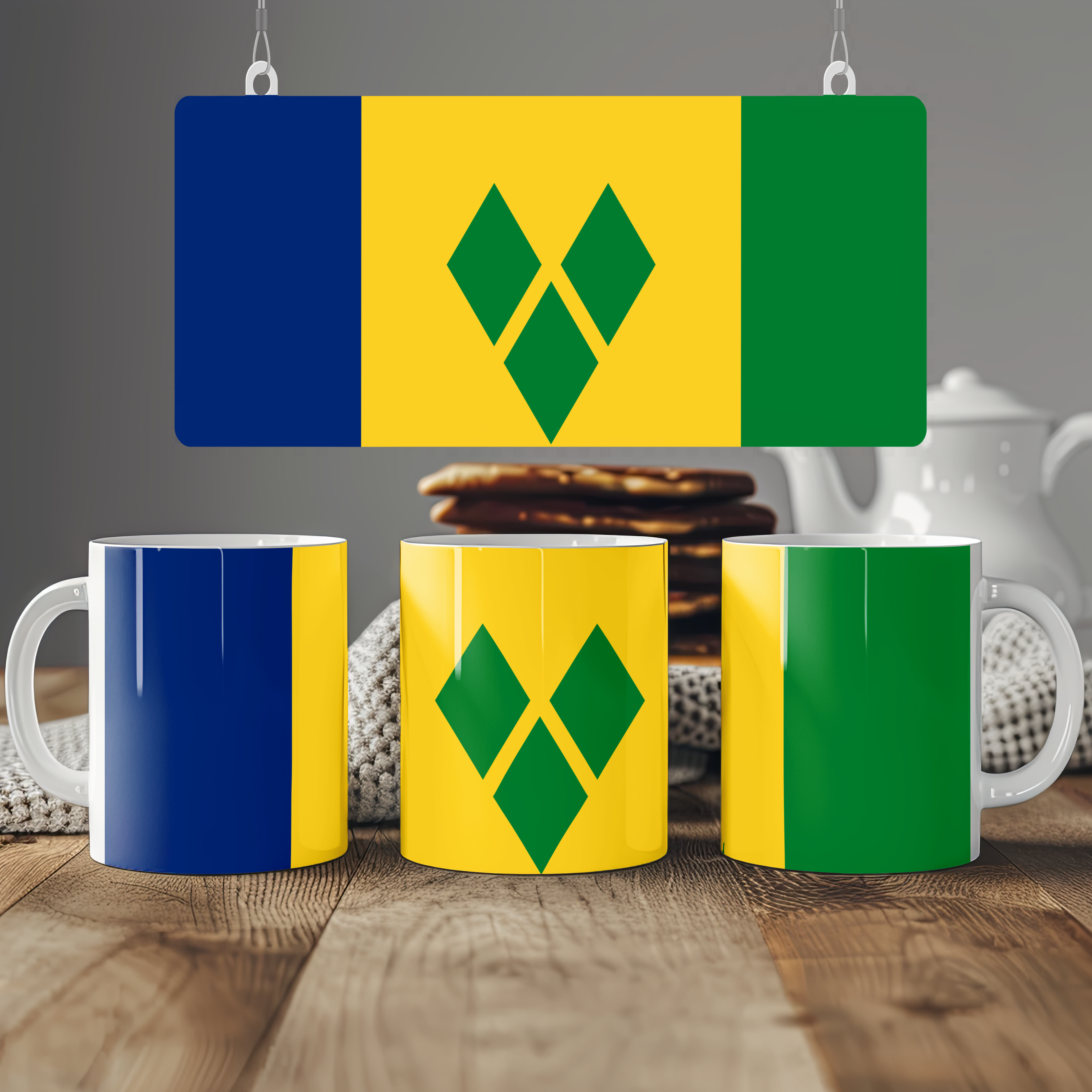 Saint Vincent and the Grenadines Flag Mug | Patriotic Coffee Cup | Gift for Expats, Saint Vincent and the Grenadines Heritage & Travelers