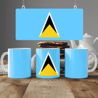Saint Lucia Flag Mug | Patriotic Coffee Cup | Gift for Expats, Saint Lucia Heritage & Travelers