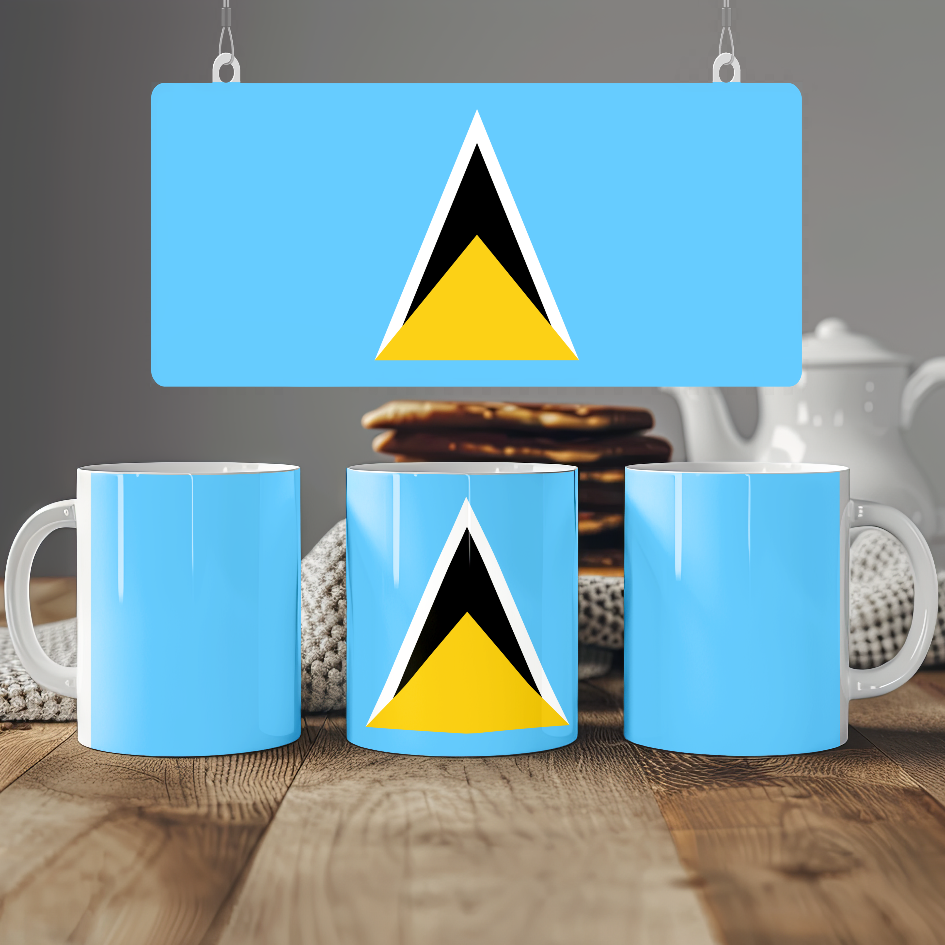 Saint Lucia Flag Mug | Patriotic Coffee Cup | Gift for Expats, Saint Lucia Heritage & Travelers