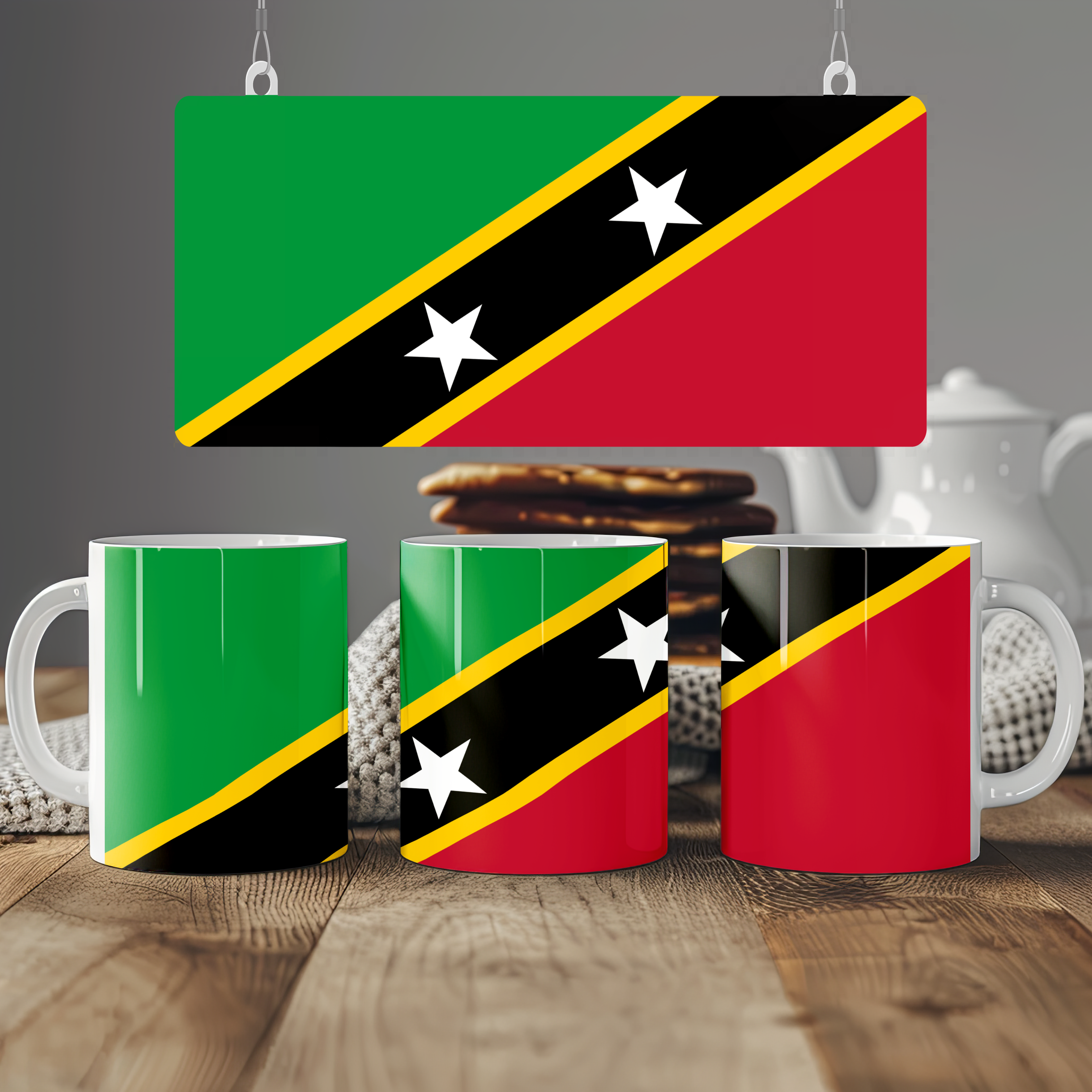 Saint Kitts and Nevis Flag Mug | Patriotic Coffee Cup | Gift for Expats, Saint Kitts and Nevis Heritage & Travelers