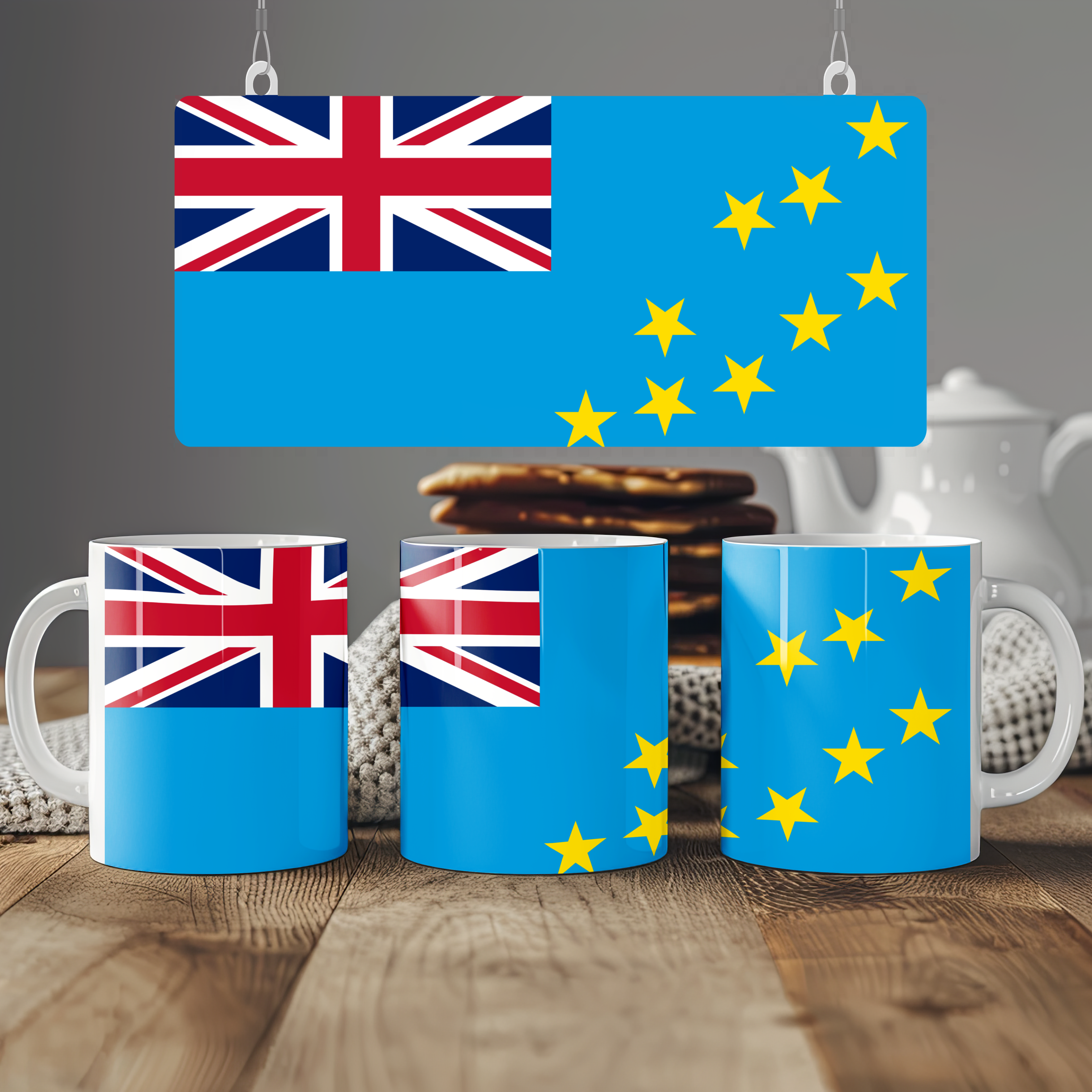 Tuvalu Flag Mug | Patriotic Coffee Cup | Gift for Expats, Tuvalu Heritage & Travelers