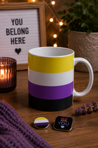 Nonbinary Pride Mug | Nonbinary Flag Coffee Cup | LGBTQ+ Pride Gift | Queer Community Mug