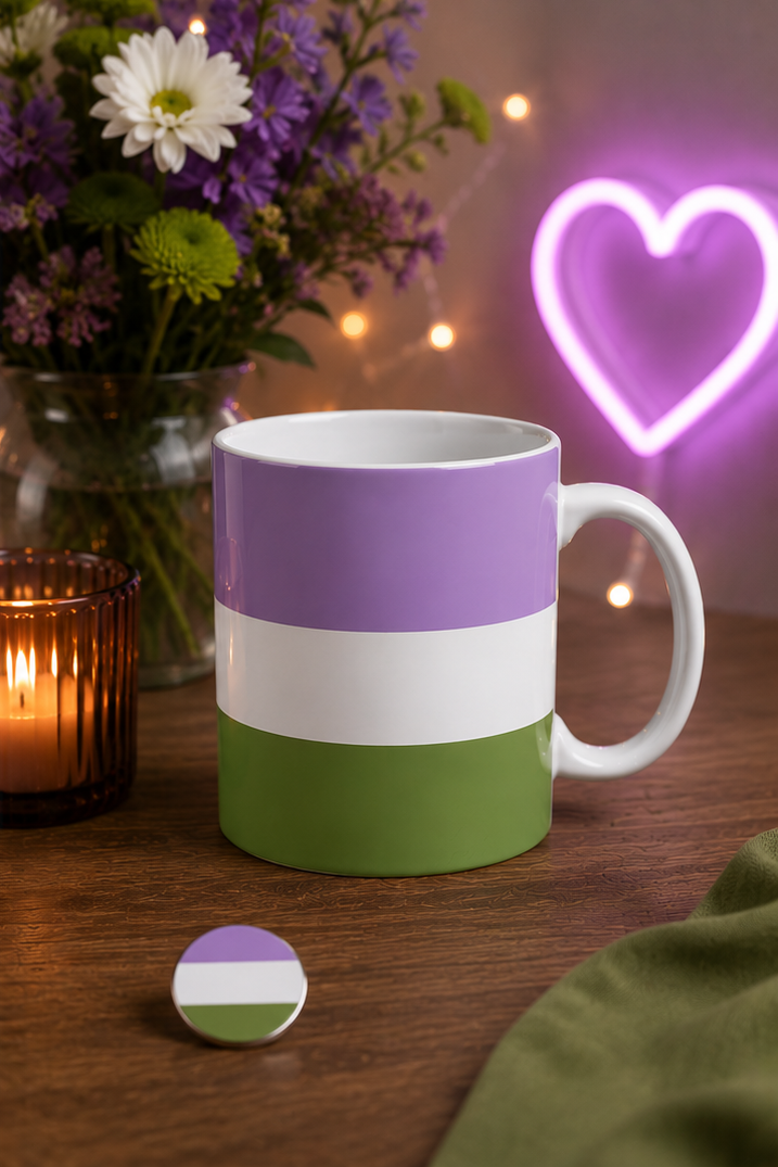 Genderqueer Pride Mug | Genderqueer Flag Coffee Cup | LGBTQ+ Pride Gift | Queer Community Mug